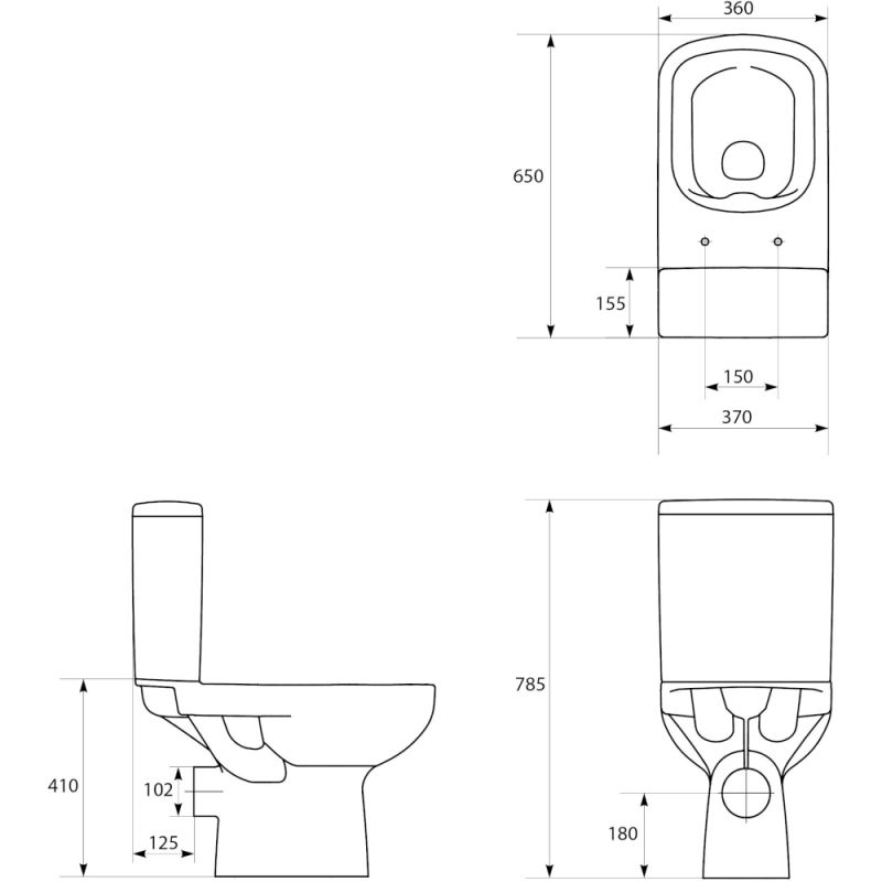 CERSANIT Stand WC 572 COLOUR NEW 010 3 5 Rechteckig Ohne Sitz K103 026