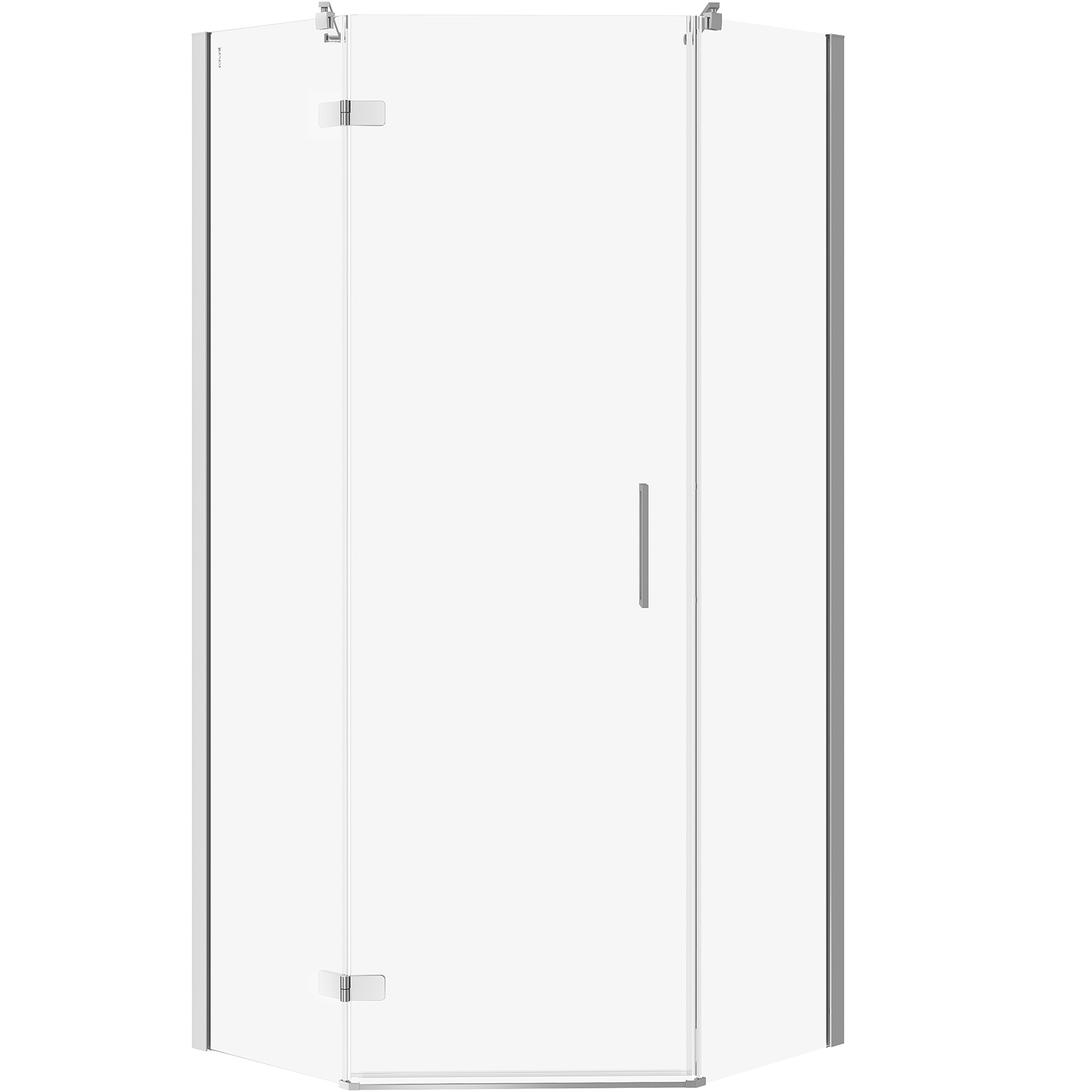 CERSANIT Fünfeckige Duschkabine JOTA links chrom 90x90x195 transparentes Glas S160-014