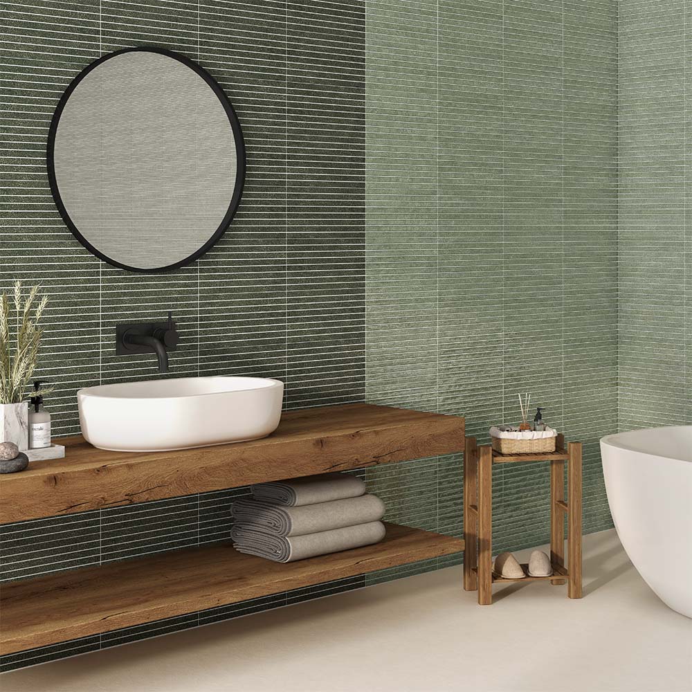 WANDFLIESE AYMARA VERDE GLÄNZEND 15X30 EL BARCO