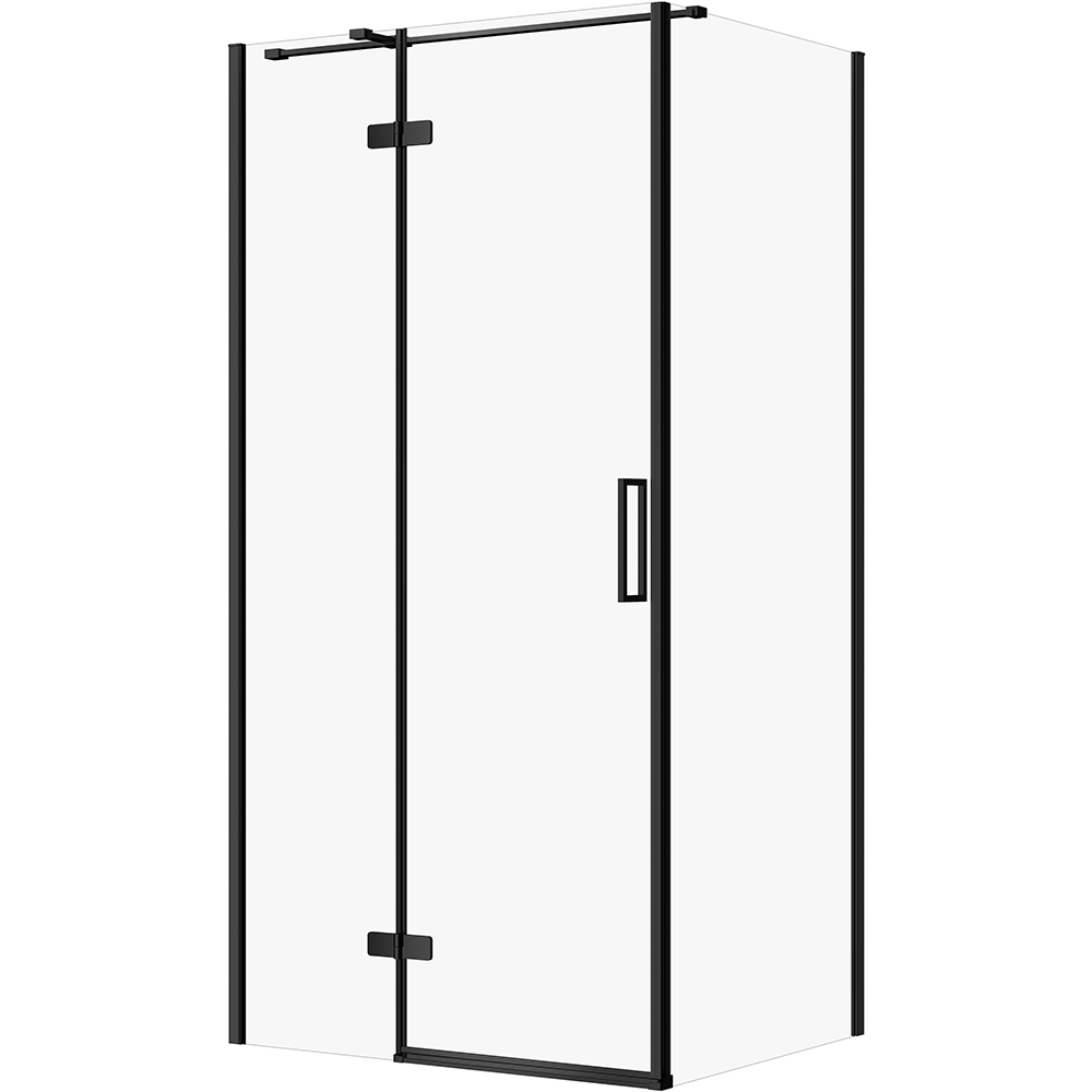 CERSANIT JOTA rechteckige Duschkabine 100x80 links schwarz, transparentes Glas S160-034