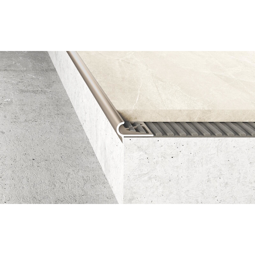 HALBRUNDES TREPPENPROFIL A80 CHAMPAGNE 2,5 M