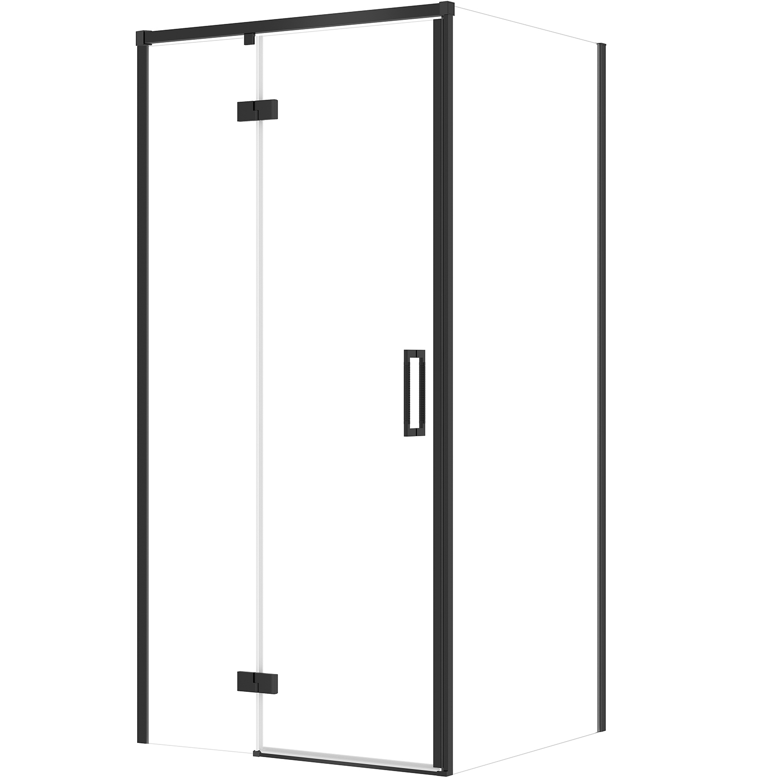 CERSANIT LARGA rechteckige Duschkabine links 100x80x195 cm schwarz S601-315