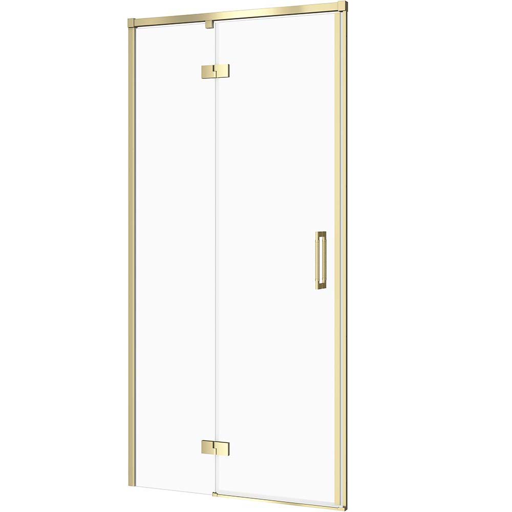 CERSANIT LARGA Duschtür gold matt, links 90x195 transparentes Glas S164-066