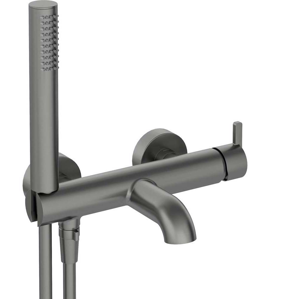 DEANTE SILIA wandmontierter Badewannenwasserhahn mit Titan-Duschset BQS_D11M