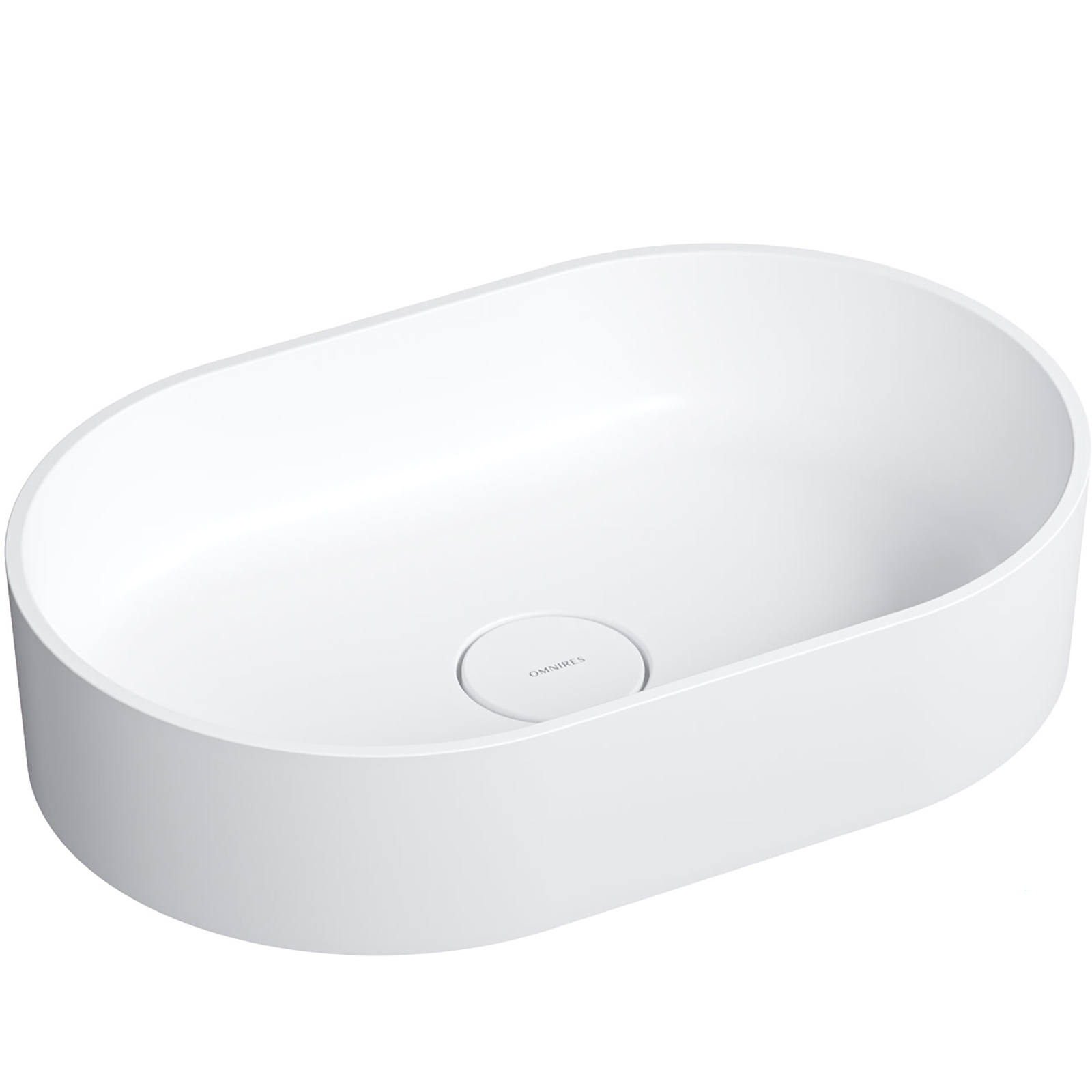 OMNIRES Arbeitsplatte Waschbecken OVO M+ 55x36 cm weiß matt OVOUNBM