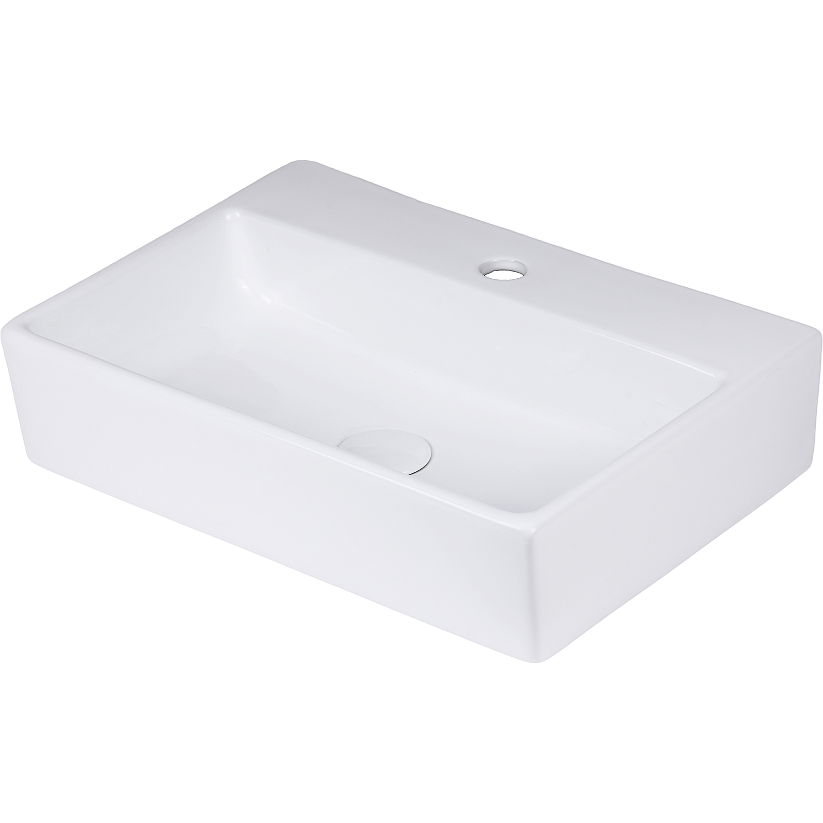 UPTREND Arbeitsplatte Waschbecken CORFU 51x36 mit Tap-Loch weißer TR414