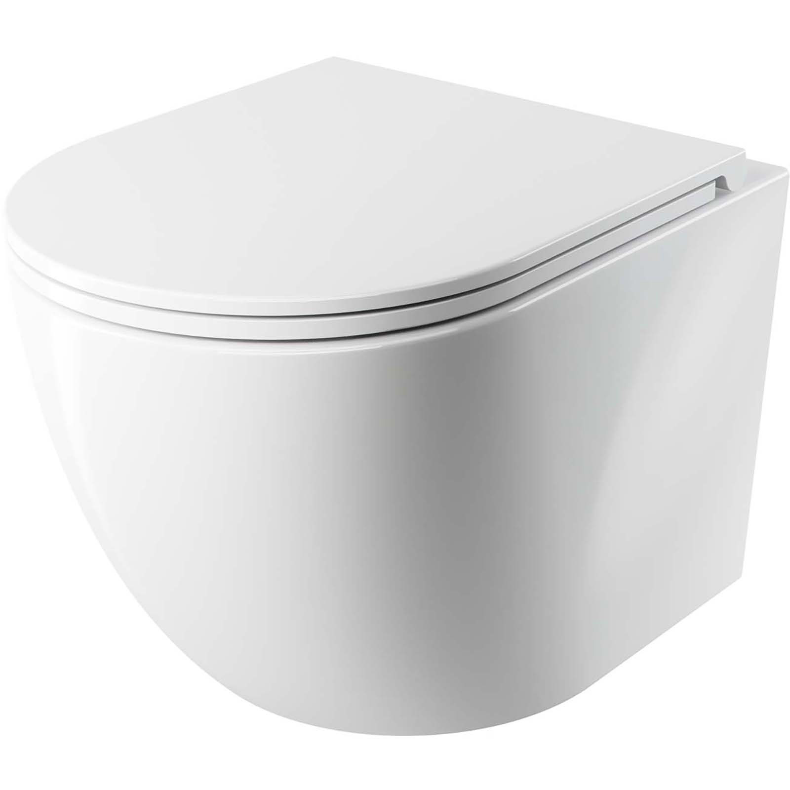 OMNIRES Wand aufgehängte Toilettenschüssel OTTAWA SILENT POWER, langsam abfallender Sitz 49x37cm weiß OTTAWASPMWBP
