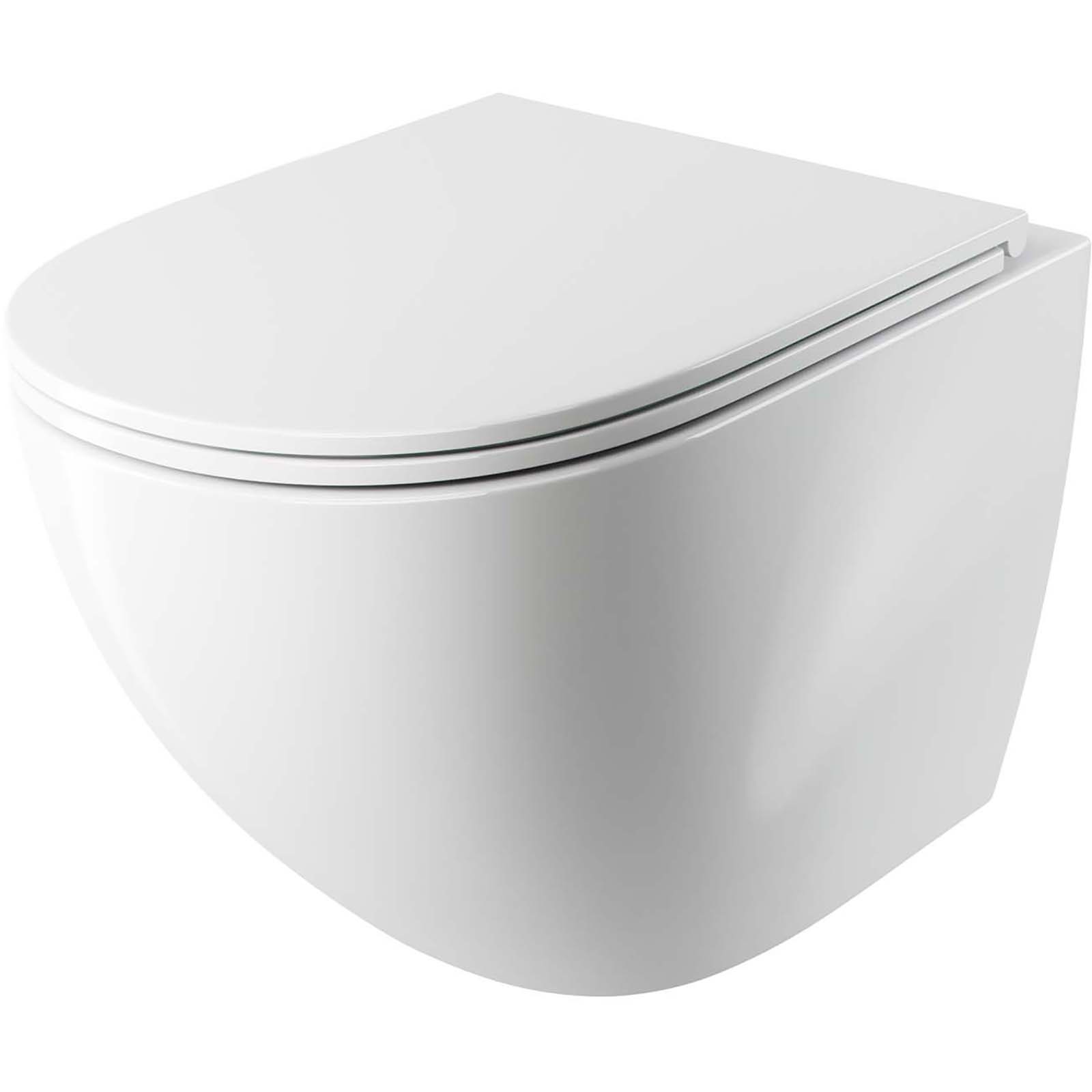 OMNIRES Wandhängende Toilettenschüssel OTTAWA SILENT POWER, langsam fallender Sitz 54x37cm weiß OTTAWACSPMWBP