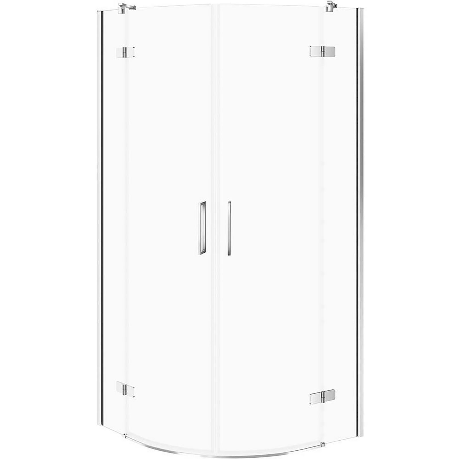 CERSANIT Halbrunde Duschkabine JOTA 90x90 chrom, transparentes Glas S160-037