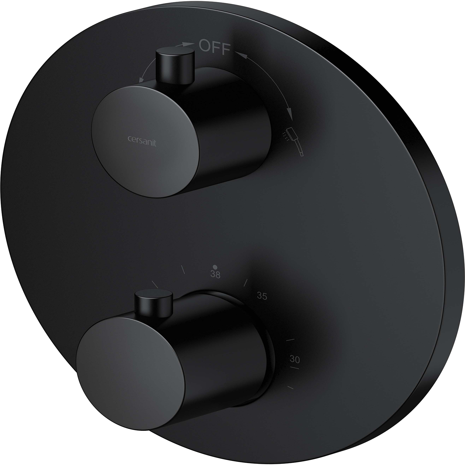 CERSANIT ZEN Unterputz-Thermostat Wannen- und Duscharmatur mit Kasten schwarz S951-567