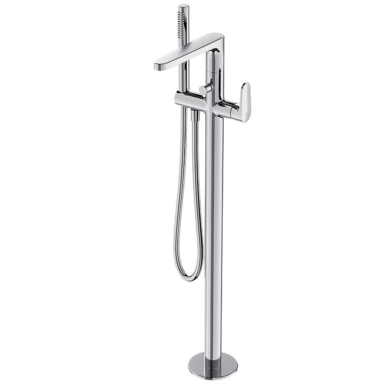 CERSANIT Freistehende Wannen- und Brausebatterie INVERTO 2in1 chrom + schwarz S951-287