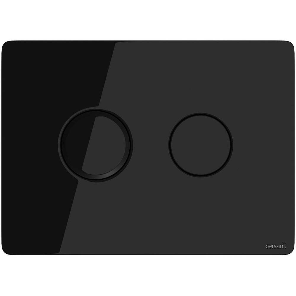 CERSANIT Pneumatische Betätigungsplatte ACCENTO CIRCLE Glas schwarz S97-053