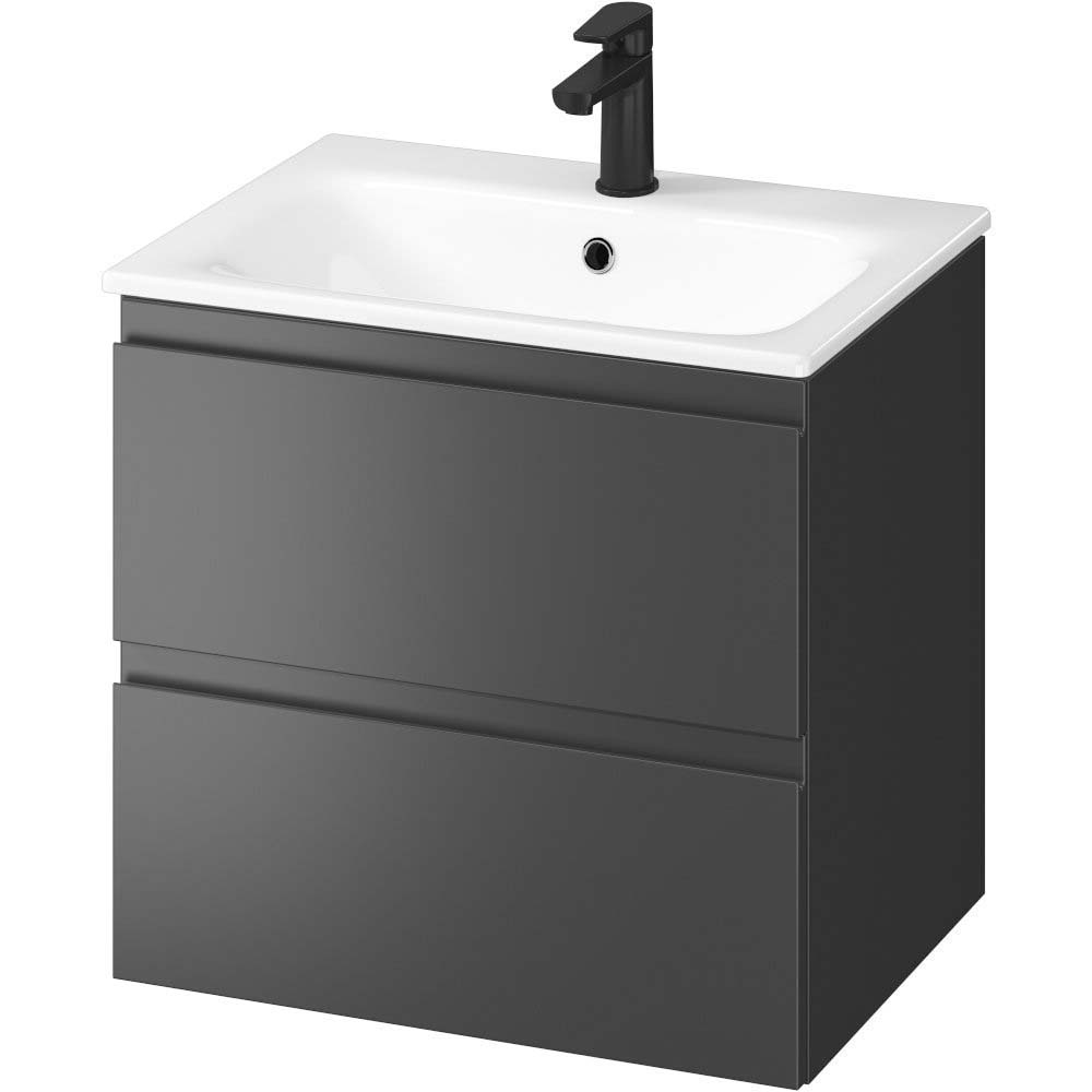 CERSANIT Set: Unterschrank mit Waschbecken MODUO 60 anthrazit DSM S801-472-DSM