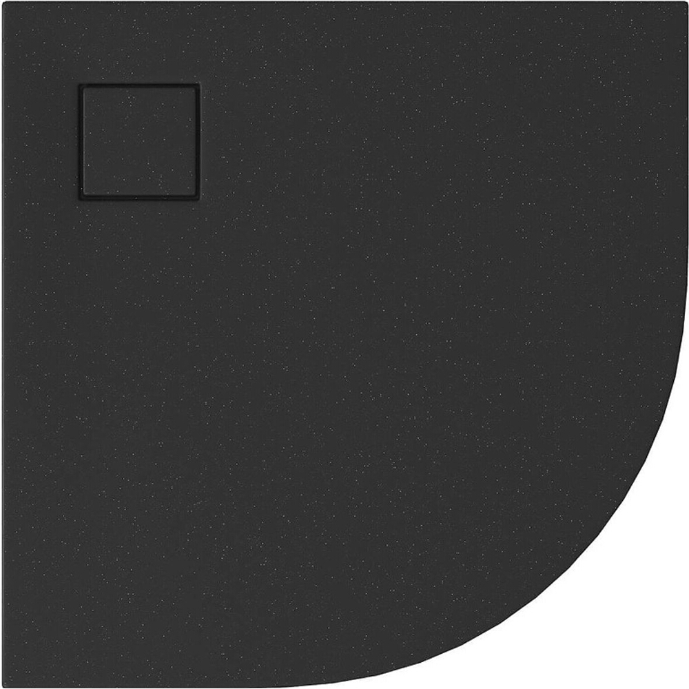 CERSANIT halbrunde Duschwanne SET B457 TAKO SLIM 90x4 schwarz mat + Siphon (VIRT) S932-164