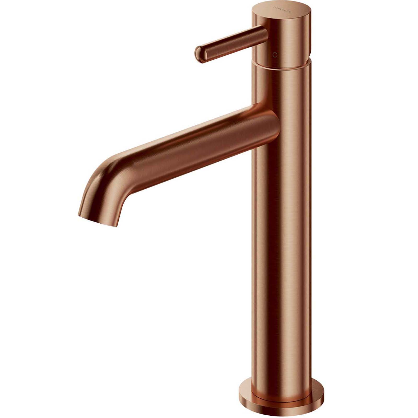 OMNIRES Waschbeckenwasserhahn Y, 23 cm (25 mm Kopf) gebürsteter Kupferhahn Y1212CCPB