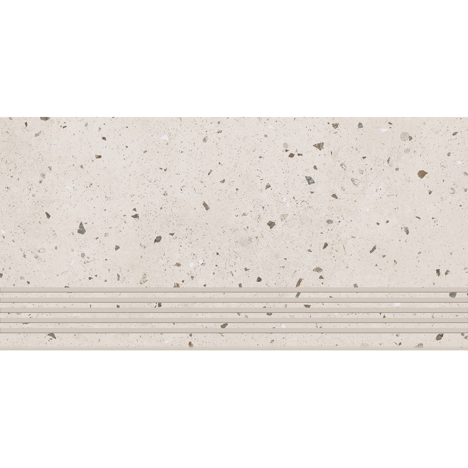 BODENFLIESE STUFENFLIESE TERRAZZOOPTIK LATESKY GRAU MATT 29,8X59,8 CERSANIT