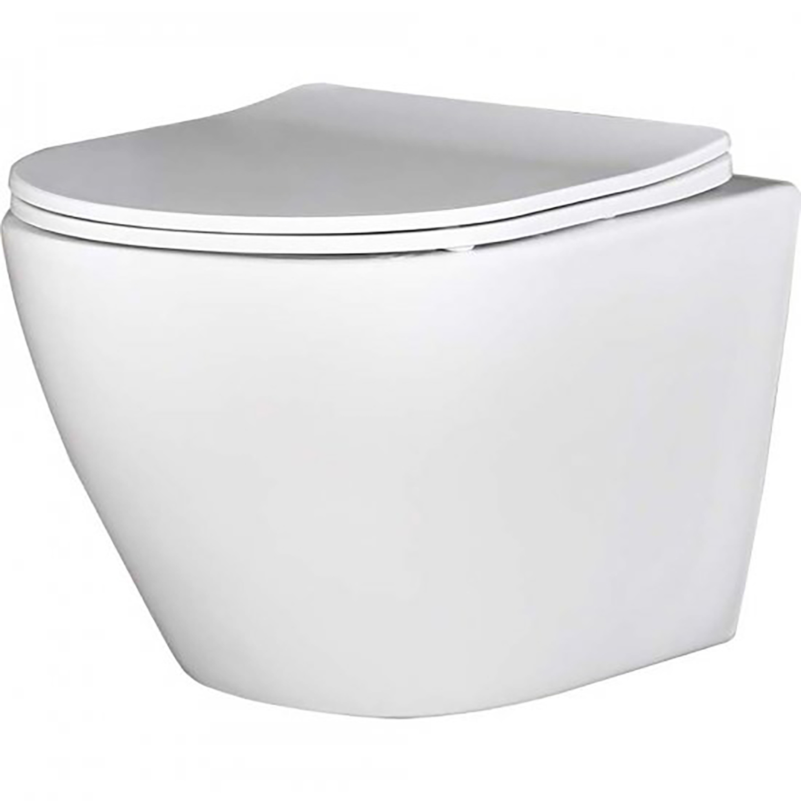 LAVEO Wandhängende WC-Schüssel DESNA spülrandlos mit langsam fallender Sitzfläche, weißer VMD_600S