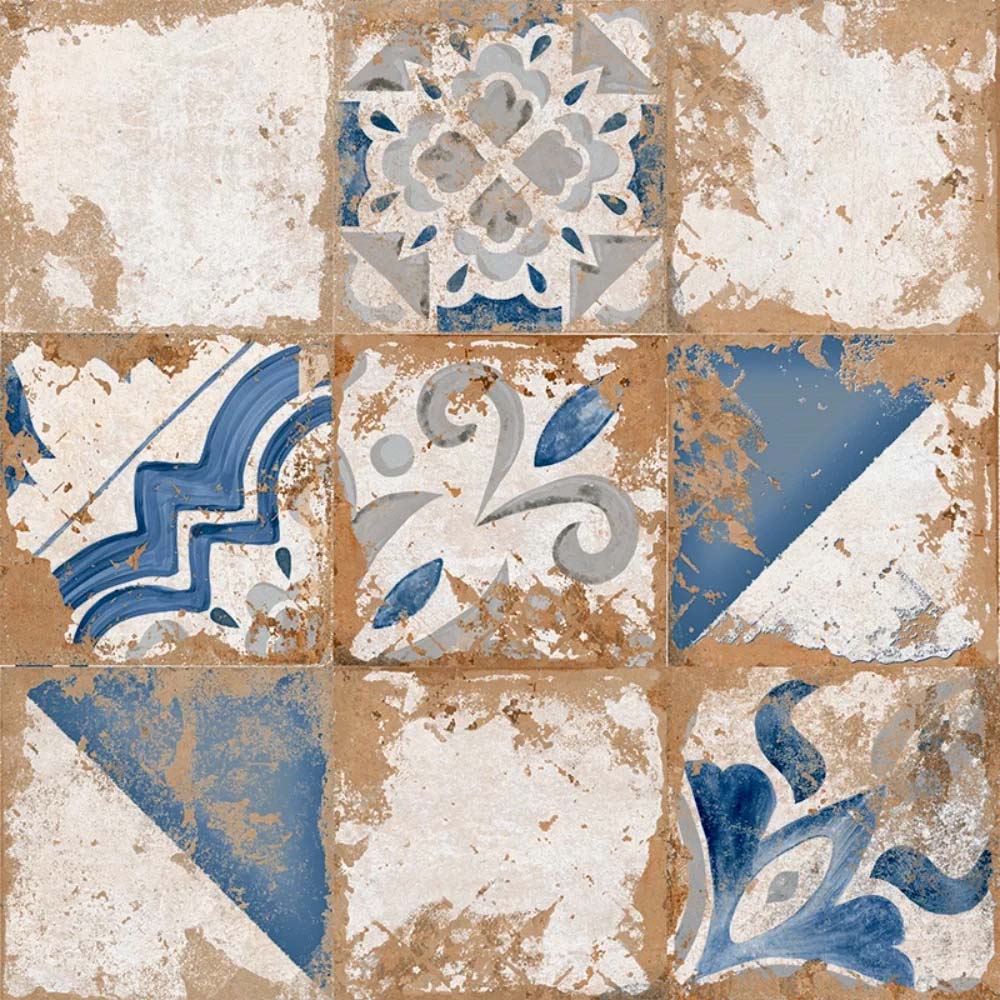 BODENFLIESE PATCHWORK MEMORY AZUL MATT 58X58 EL MOLINO