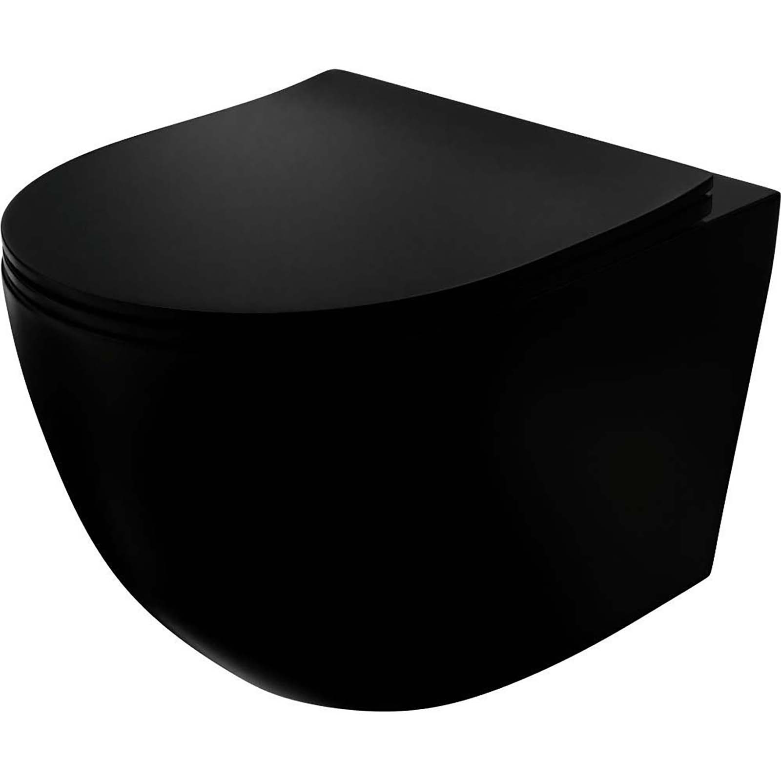 LAVITA Wandhängende WC-Schüssel SINTO BLACK flanschlos mit Duroplast-Sitz schwarz