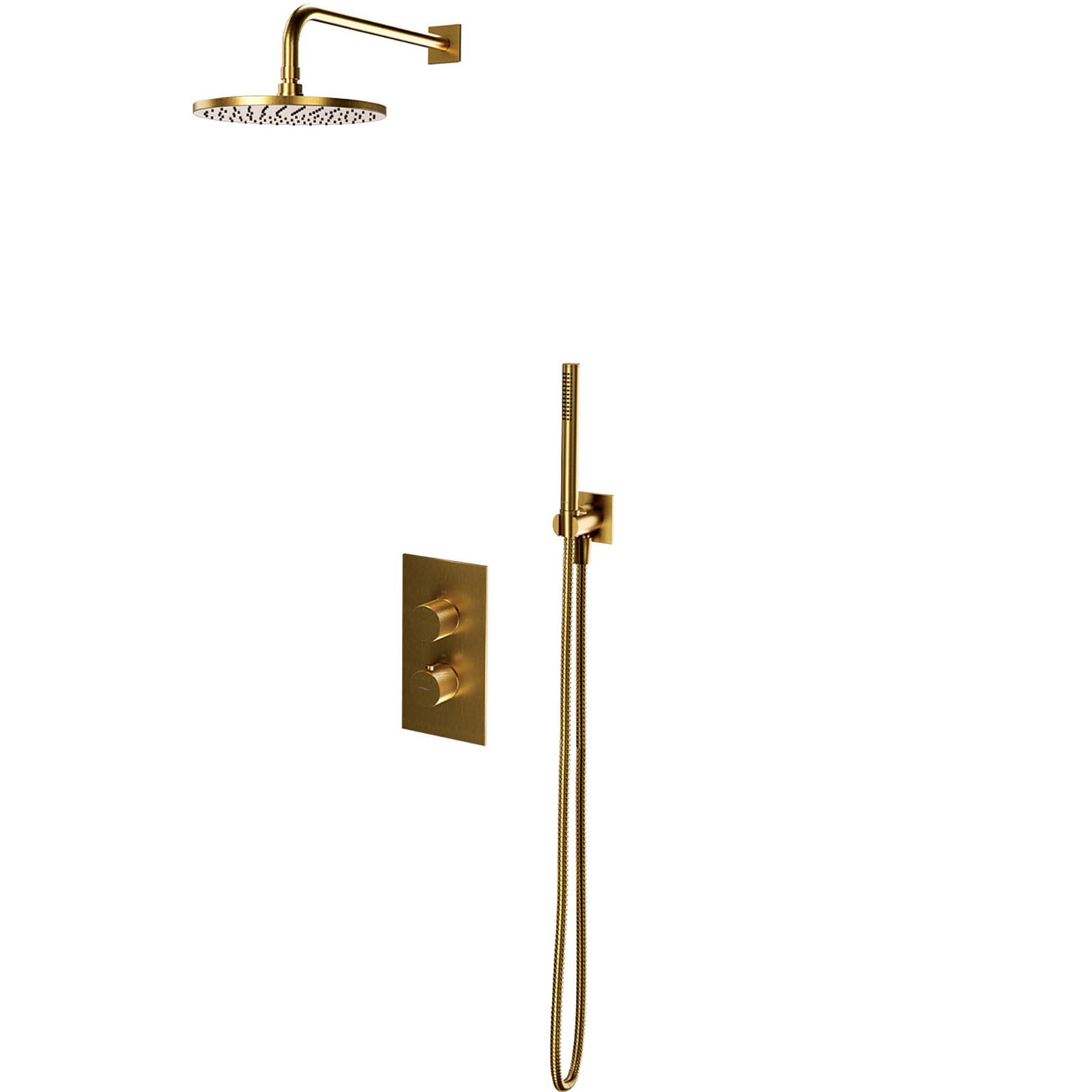 OMNIRES CONTOUR Flush goldgebürstetes thermostatisches Duschsystem SYSCT11GLB