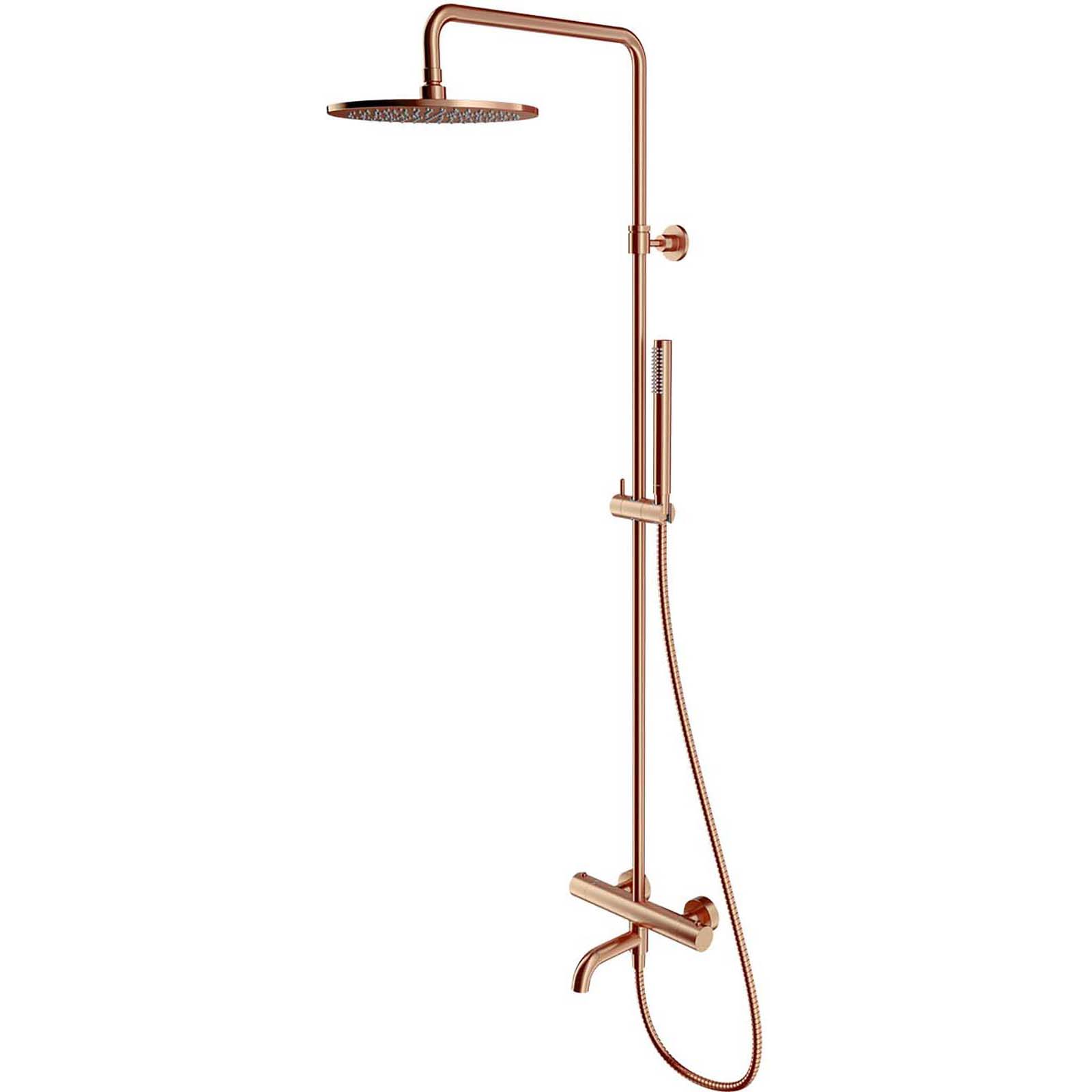 OMNIRES Thermostatisches Badewannensystem Y Oberflächenmontiertes Kupfergebürste Y1234CPB