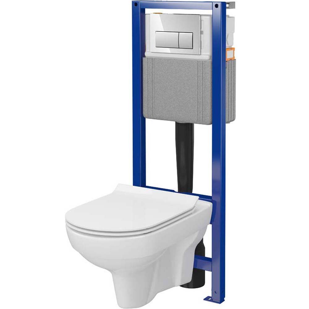 CERSANIT CROMO SYSTEM 40 mechanisches Unterputz-Set, CITY Becken, Sitz, Druckknopf S701-827