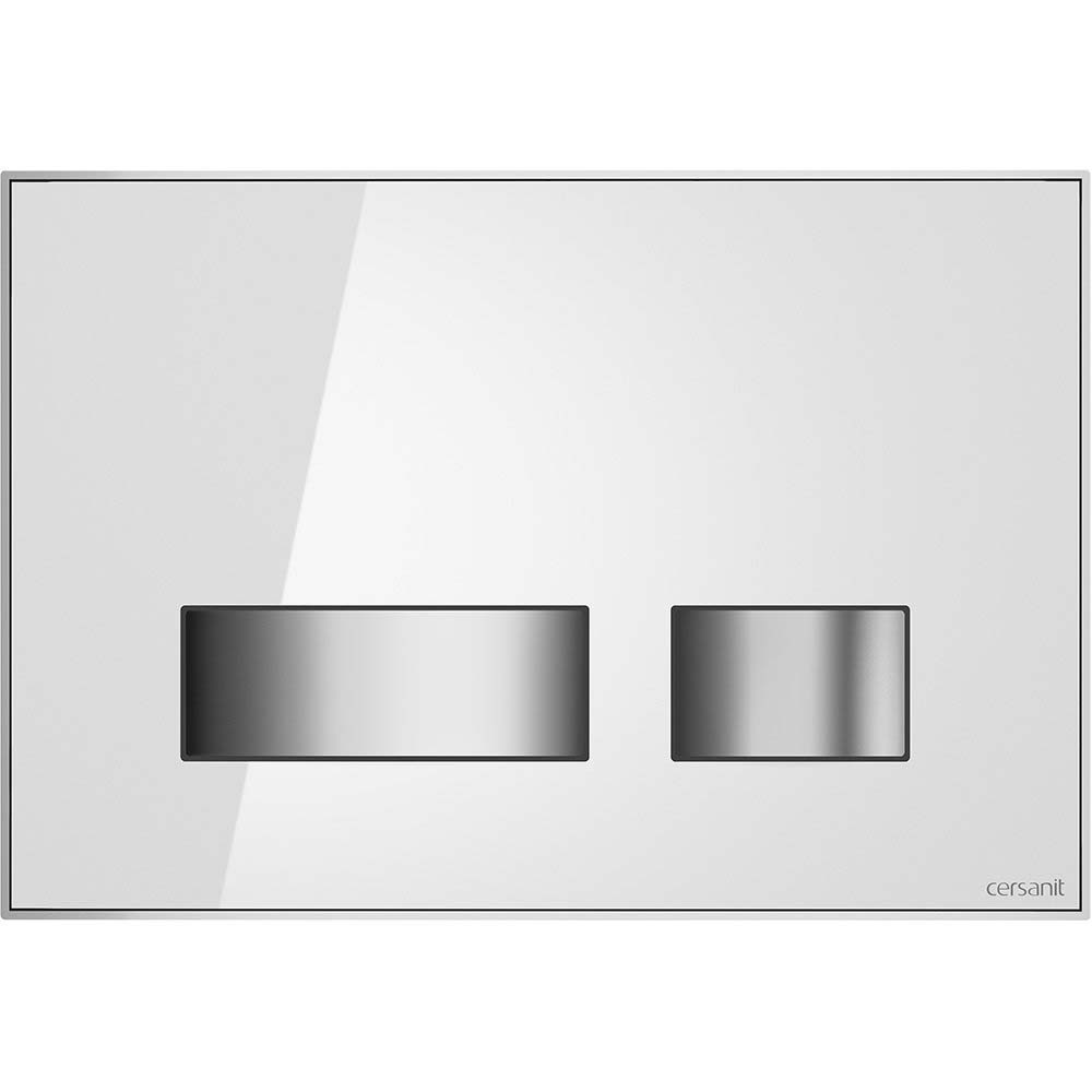 CERSANIT Betätigungsplatte furniert MOVI II Weißglas K97-528