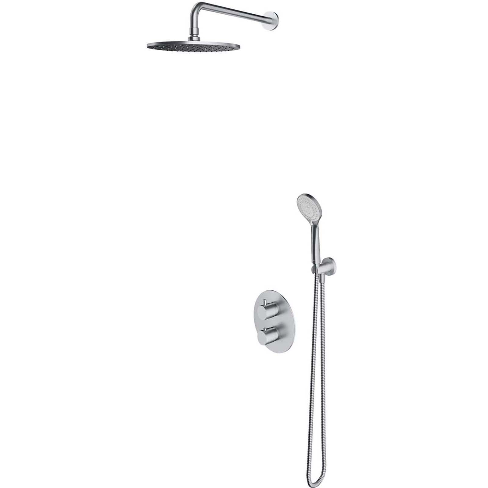 OMNIRES Thermostatisches Duschsystem Y Einbaute gebürstete Nickel-SYSYT05NI