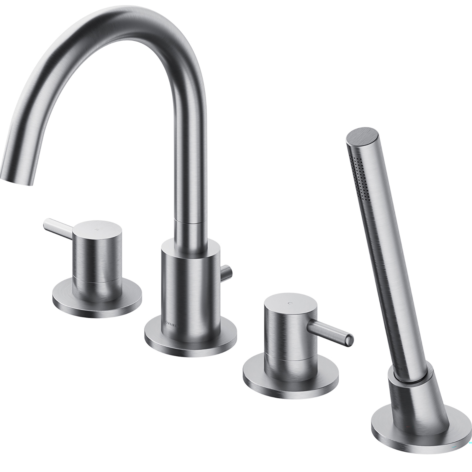 OMNIRES Badewannenwasserhahn Y 4-Loch gebürstetes Nickel Y1232NI