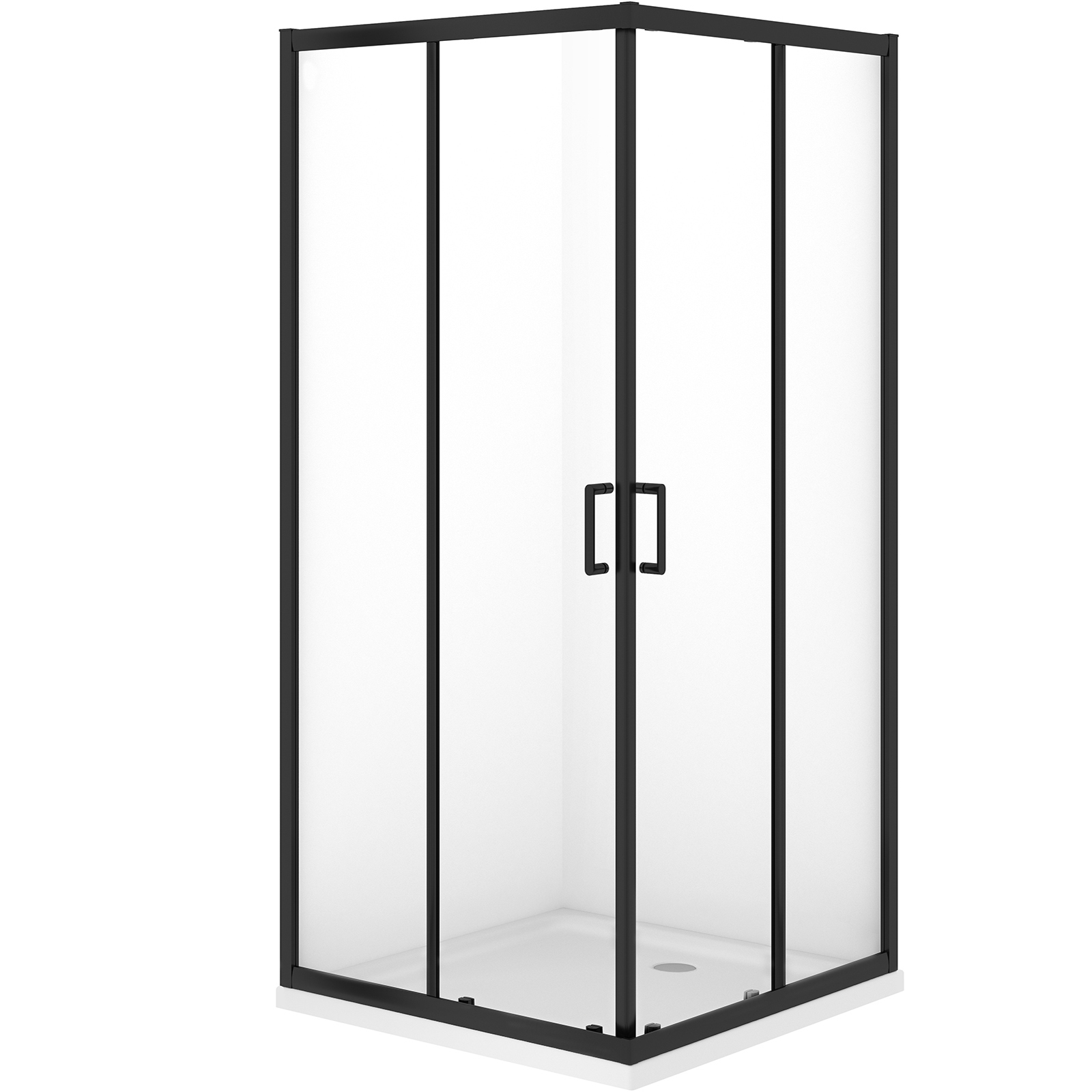 CERSANIT VERSO Duschkabinen-Set mit schwarzem Profil mit Duschwanne TAKO 90X90 cm S601-253 CERSANIT VERSO Duschkabinen-Set mit schwarzem Profil mit Duschwanne TAKO 90X90 cm S601-253