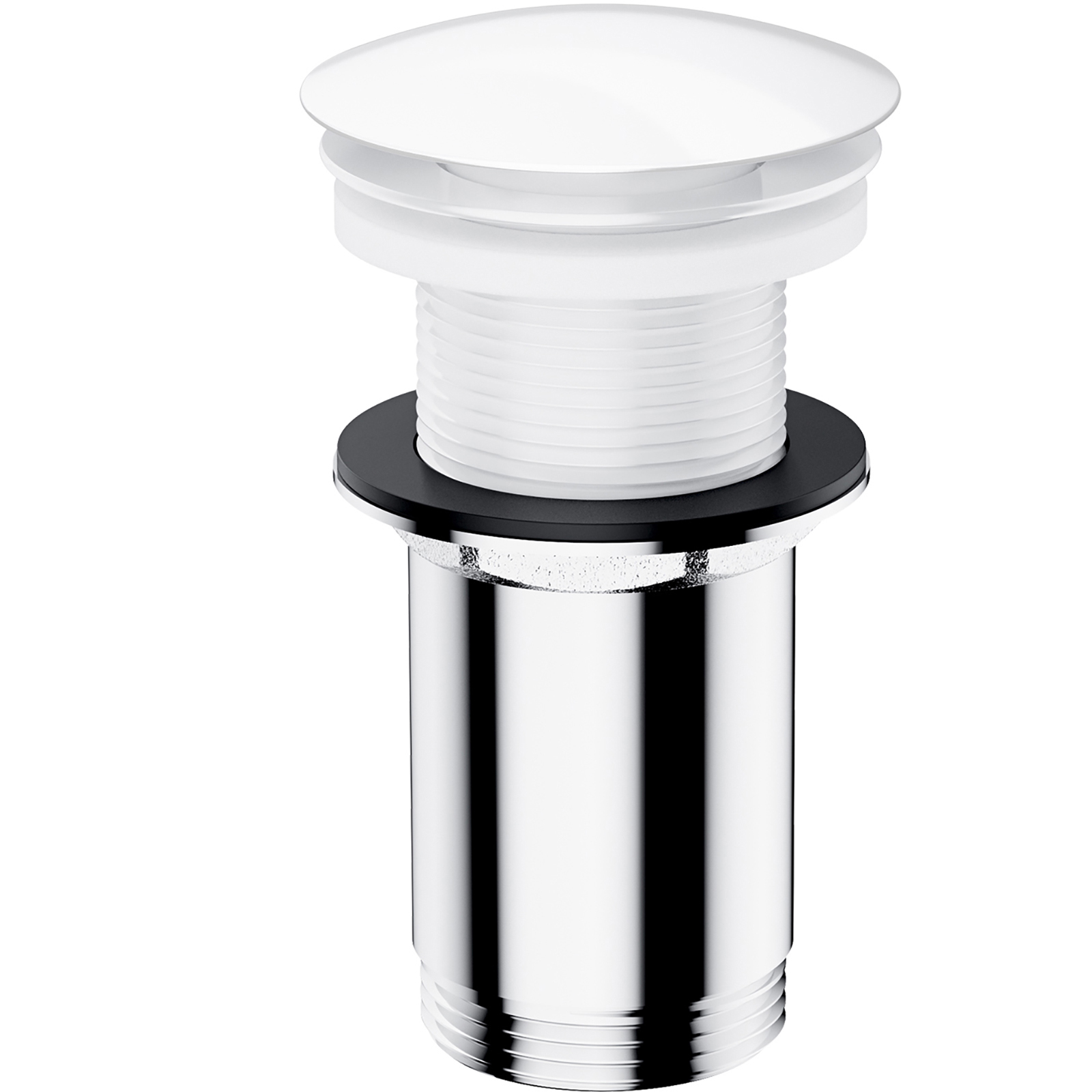 OMNIRES CLICK-KLAK-Stopper für Waschbecken ohne überlaufender weißer Glanz A716BP