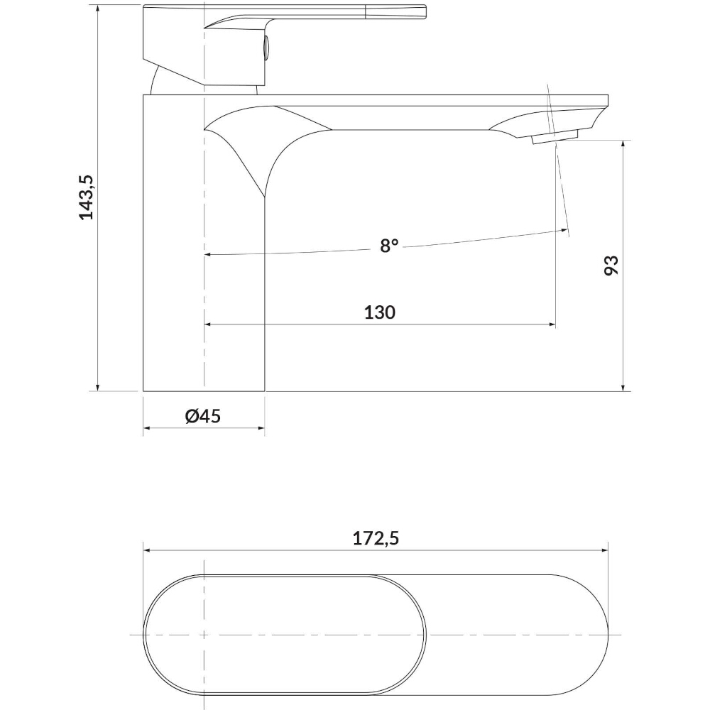 CERSANIT Waschtisch-Einhebelbatterie CREA nickel S951-334