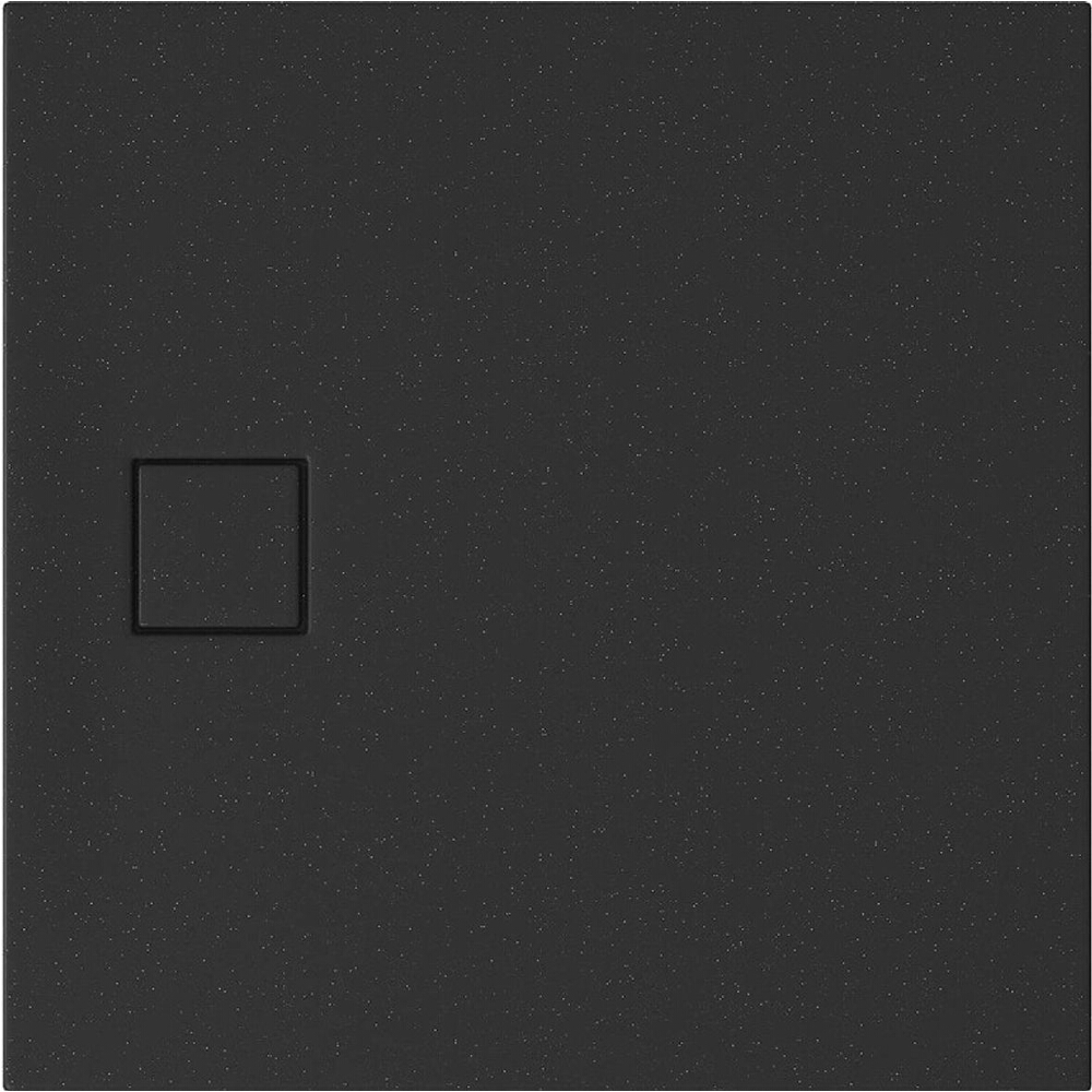 CERSANIT SET B459 TAKO SLIM quadratische Duschwanne 90x4 schwarz mat + Siphon (VIRT) S932-166