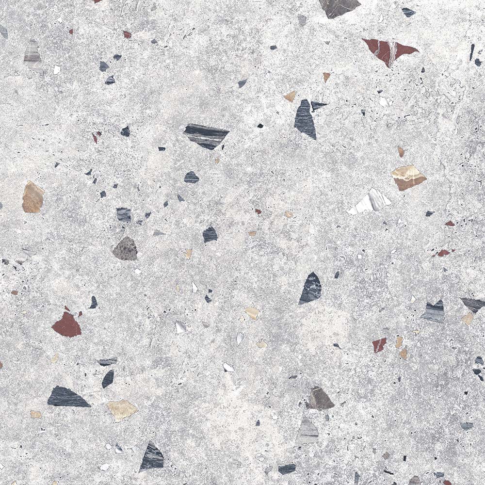Bodenfliese Terrazzooptik SONAR grau matt 66x66 cm Codicer