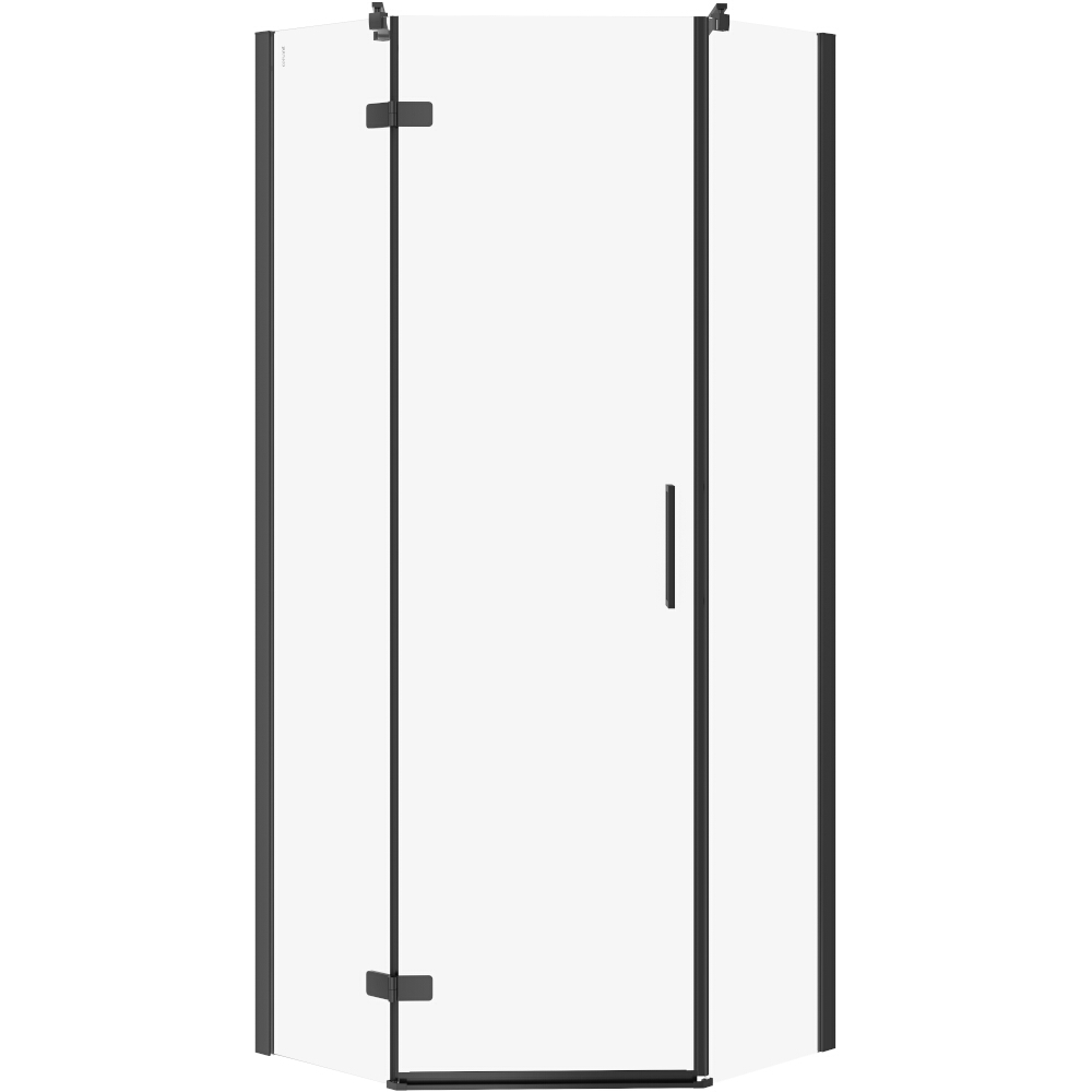 CERSANIT Fünfeck-Duschkabine JOTA links schwarz 80x80x195 transluzentes Glas S160-012