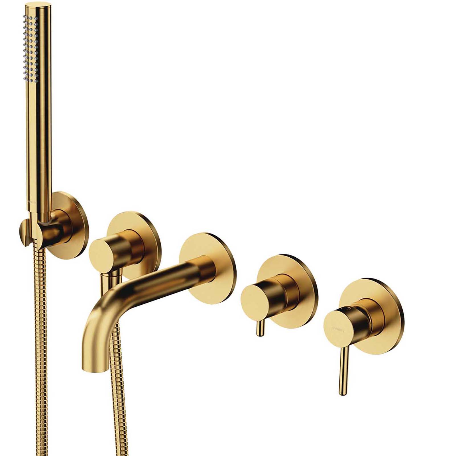 OMNIRES Y 5-Loch, bündig montierter Badewannenhahn mit kurzem Ausgussmessing Y1237-1SBSB