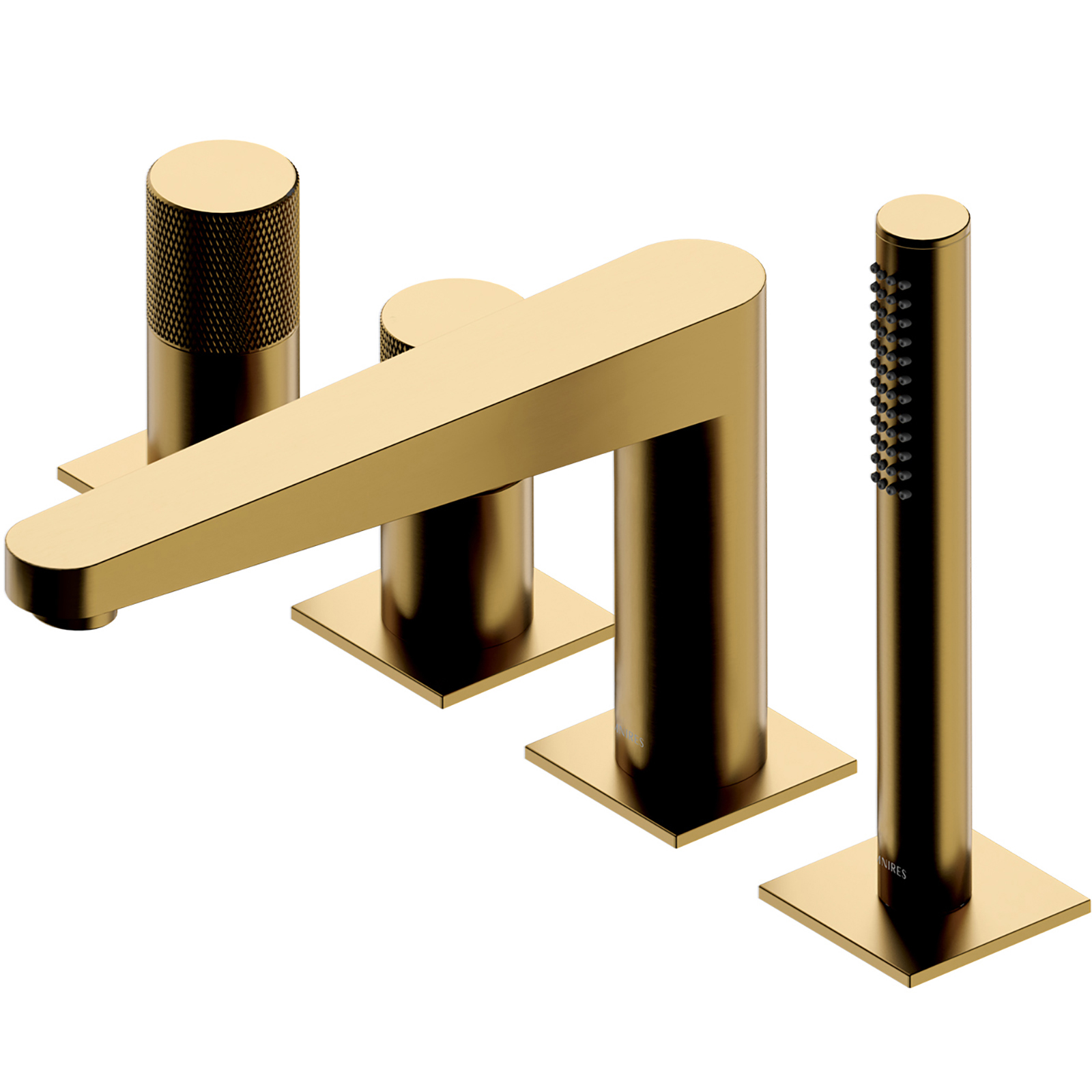 OMNIRES CONTOUR Badewannenwasserhahn 4-Loch Goldgebürstete CT8032GLB