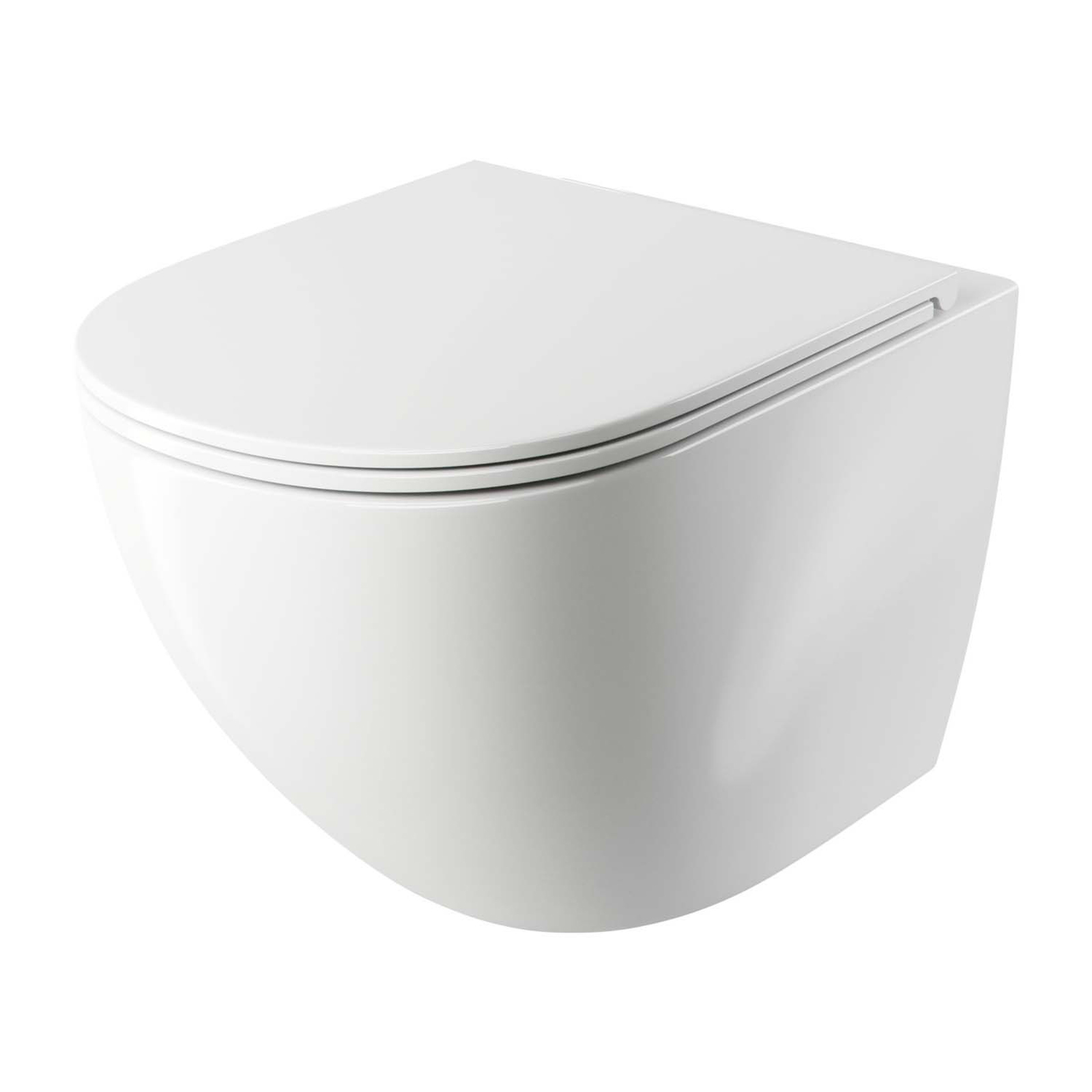 OMNIRES Wand aufgehängte Toilettenschüssel OTTAWA, langsam abfallender Sitz 49x37 cm weiß OTTAWAMWBP