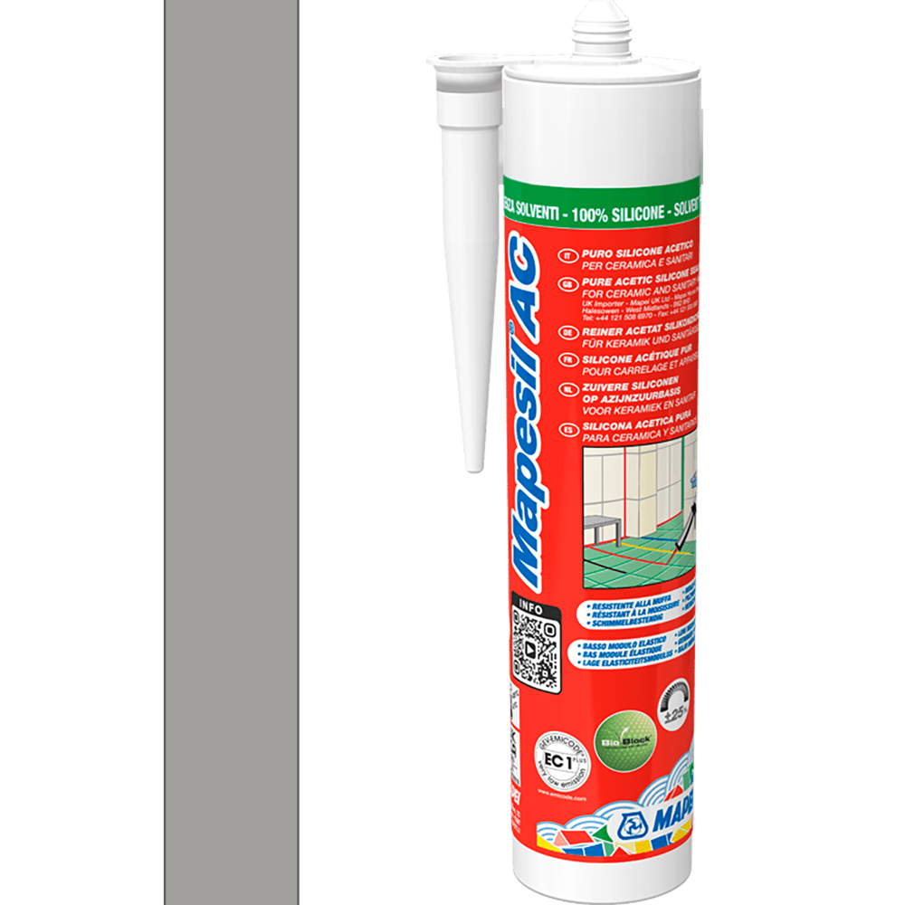 Silikondichtstoff MAPEI MAPESIL AC 112 MITTELGRAU 310 ML Silikondichtstoff MAPEI MAPESIL AC 112 MITTELGRAU 310 ML