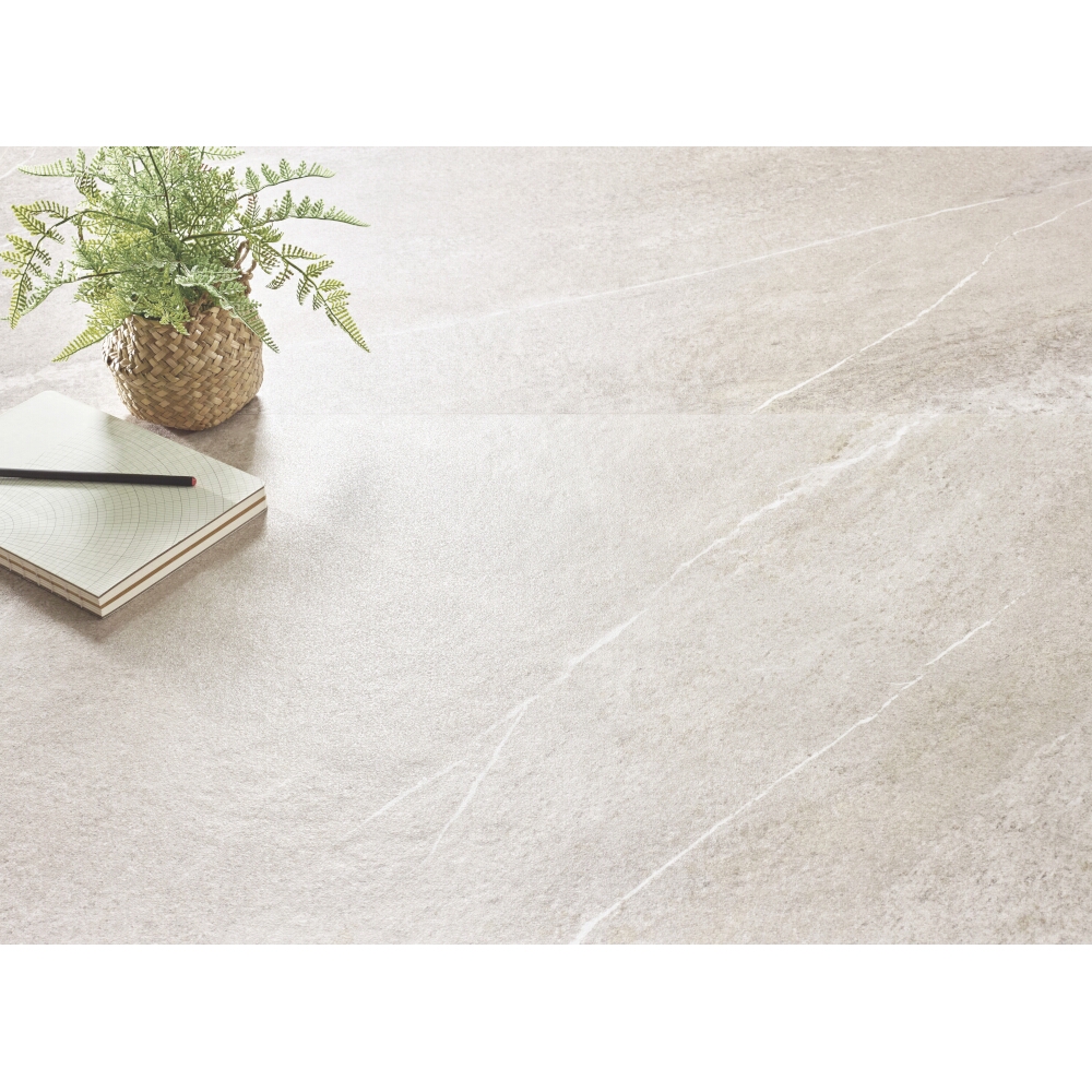 Glasiertes feinsteinzeug hiszpański SAKHIR SOFT IVORY light beige satin 60x120 gat. I