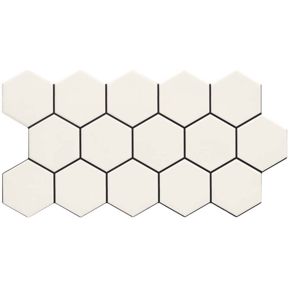 BODENFLIESE REALONDA HEX SNOW MAT 26,5X51