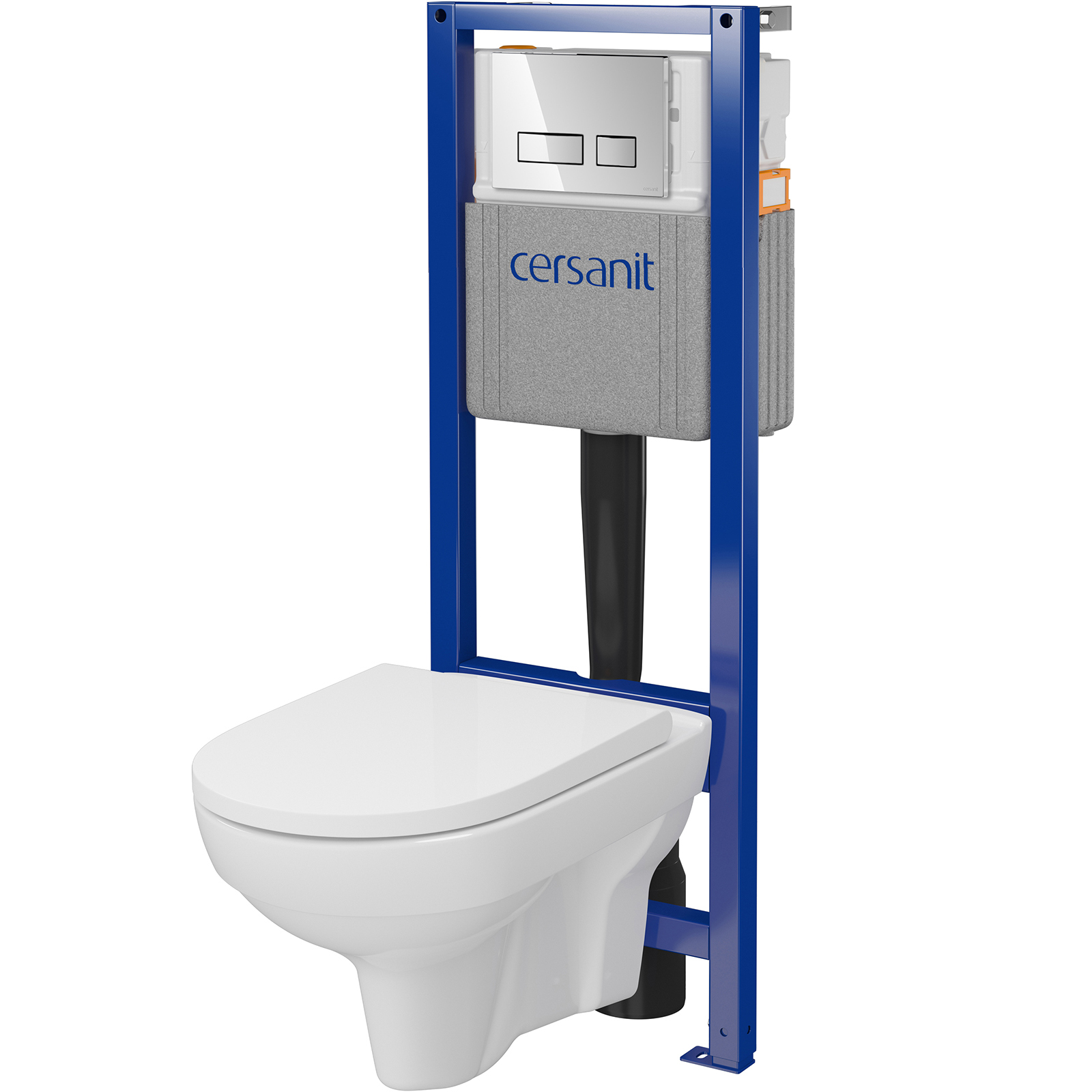 CERSANIT SYSTEM 40 mechanisches Unterputz-Set, CITY Schale, Brett, Chromknopf S701-764