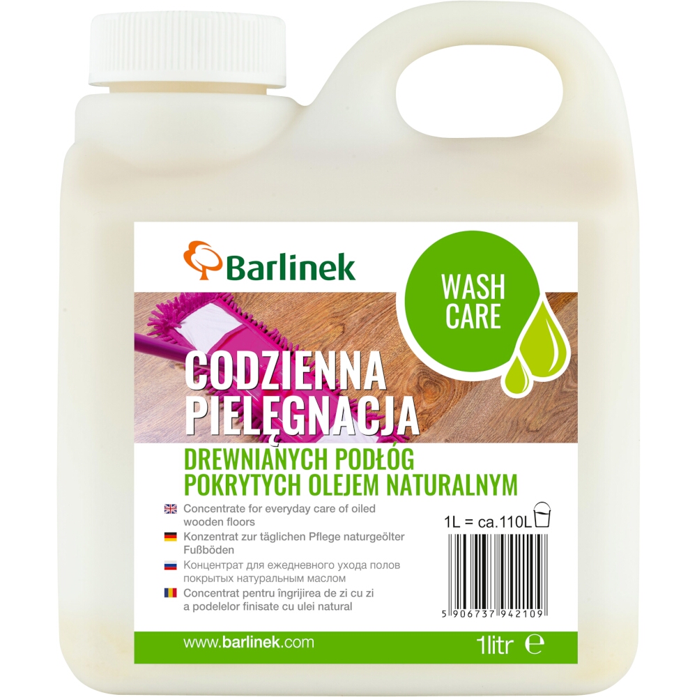 WASH CARE KONZENTRAT ZUR LAUFENDEN PFLEGE NATURGEÖLTER BÖDEN 1 L BARLINEK