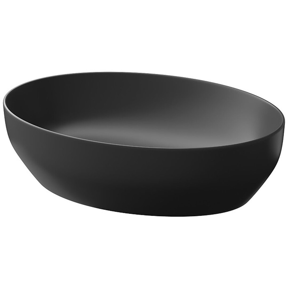 CERSANIT Aufsatzwaschtisch LARGA 50 ellipse anthrazit matt K677-014