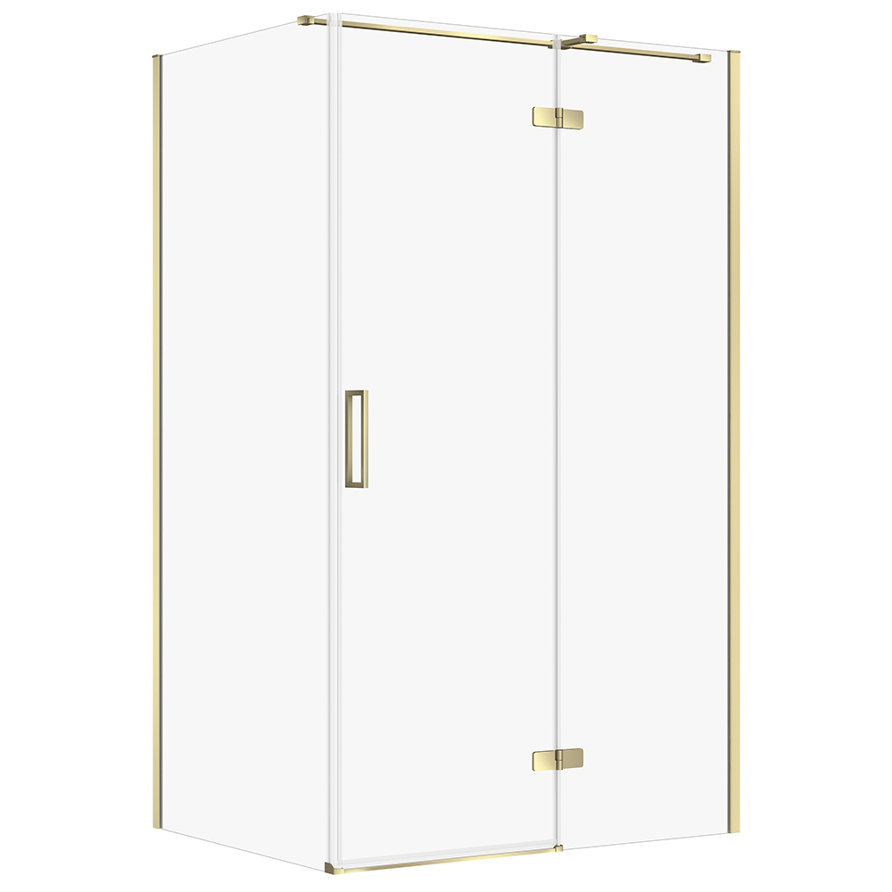 CERSANIT Rechteckige Duschkabine JOTA 120x90 rechts gold, transparentes Glas S160-029