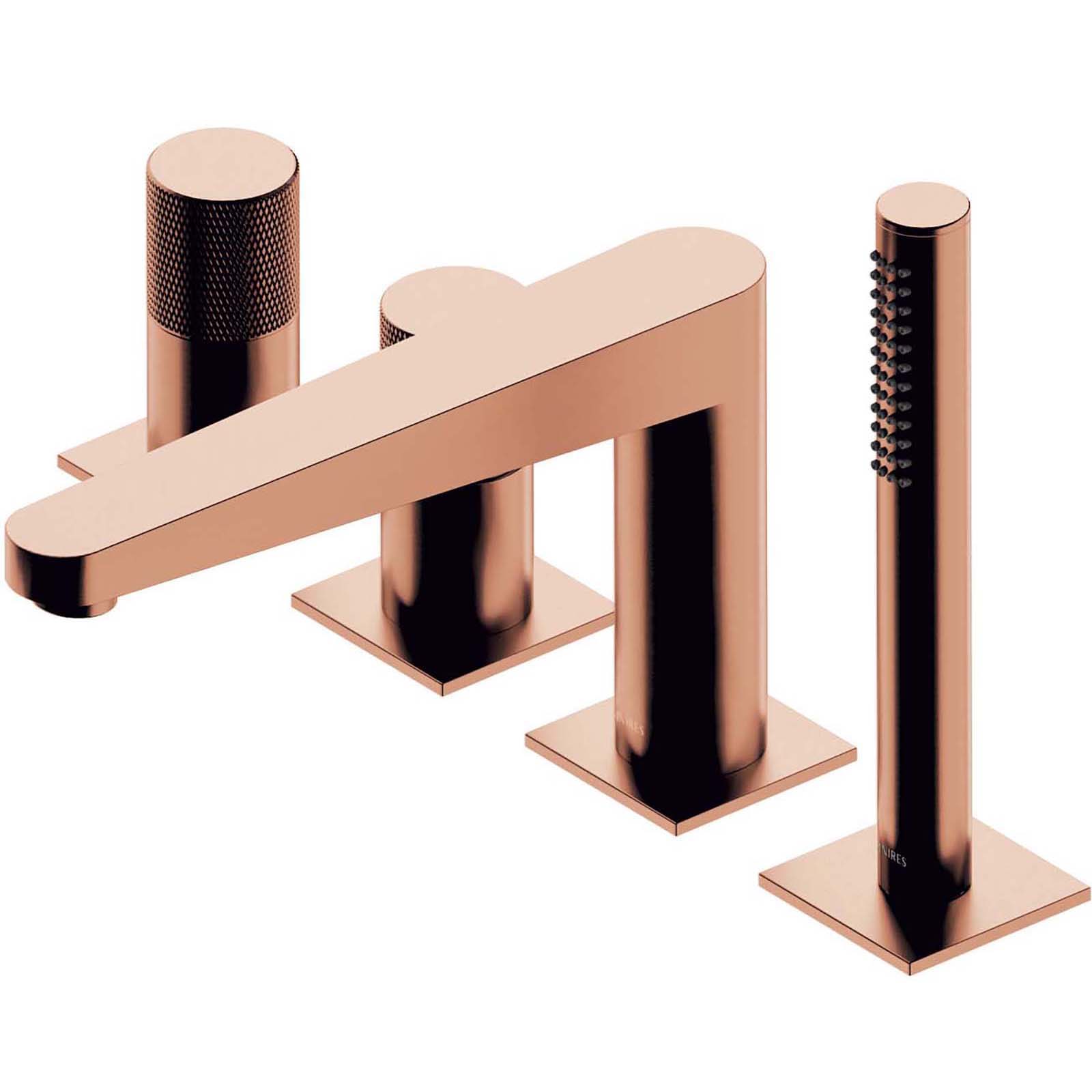 OMNIRES CONTOUR Badewannenwasserhahn 4-Loch gebürstetes Kupfer CT8032CPB