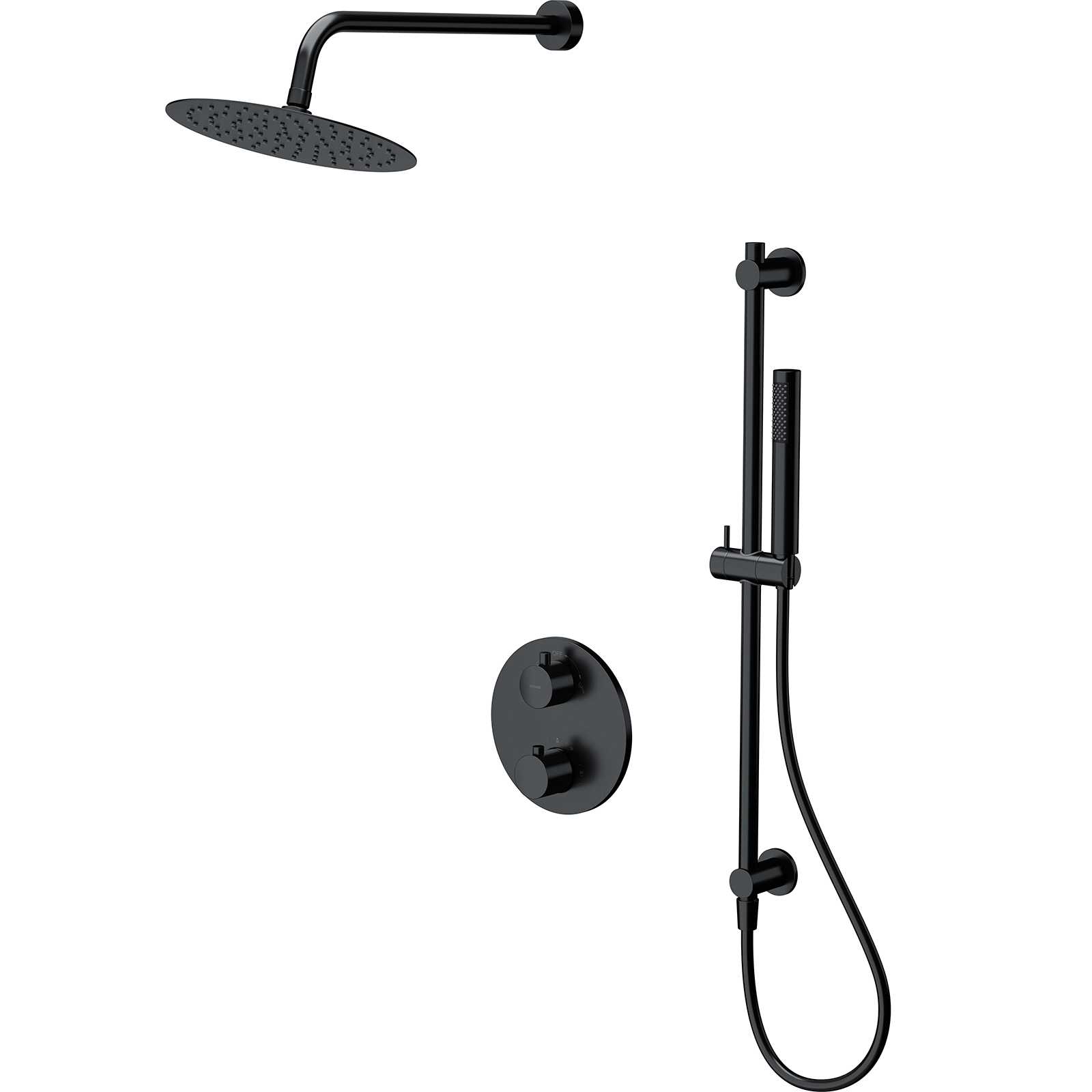 CERSANIT SET B553 Unterputz-Set mit ZEN Badewannen- und Duschmischer Thermostat schwarz S952-033