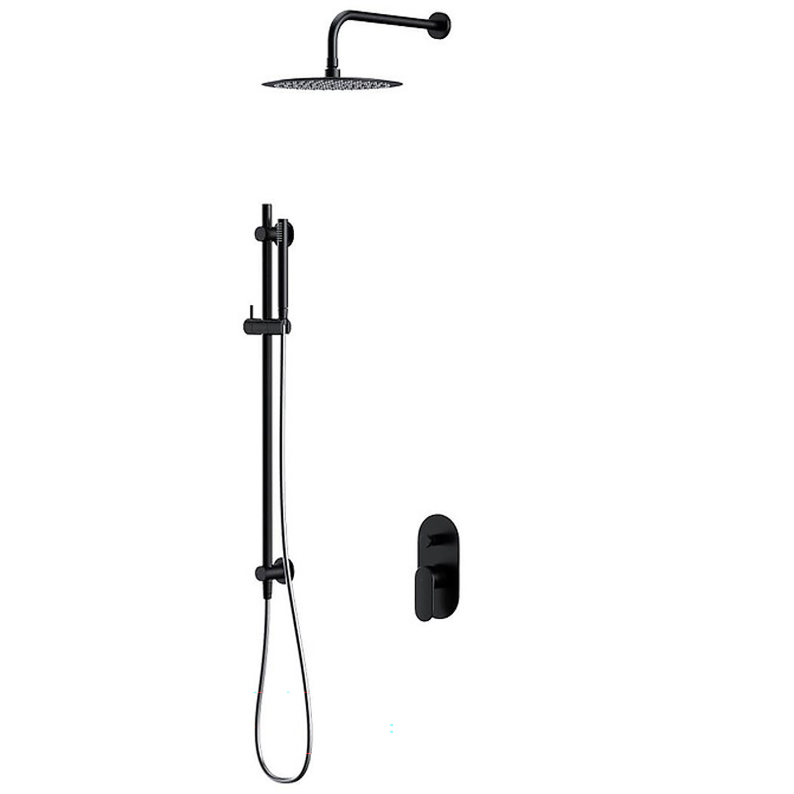 CERSANIT Unterputz-Set SET B258 CREA mit Wannen- und Duscharmatur schwarz S952-009