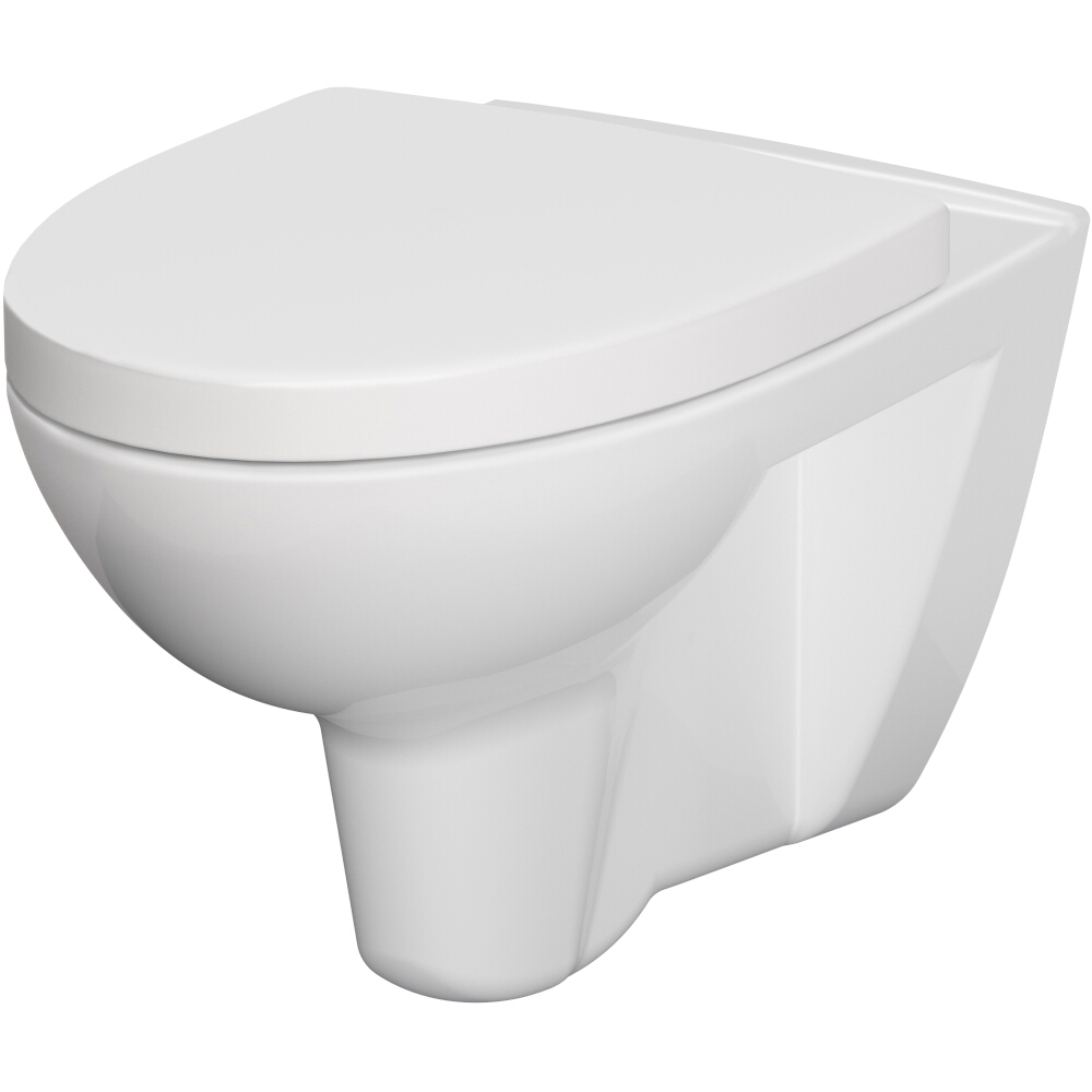 CERSANIT Randlose PARADISE wandhängende Schüssel mit Duroplast-Soft-Close-Sitz S701-703