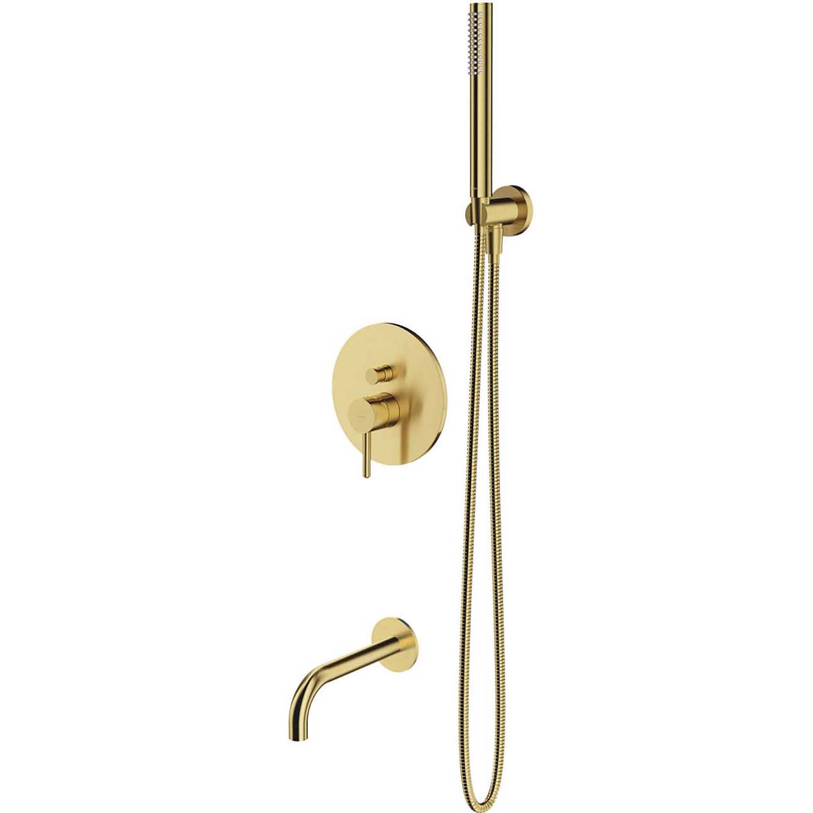 OMNIRES Badewannensystem Y bündig montiertes Messing mit Bürsten SYSYW01BSB